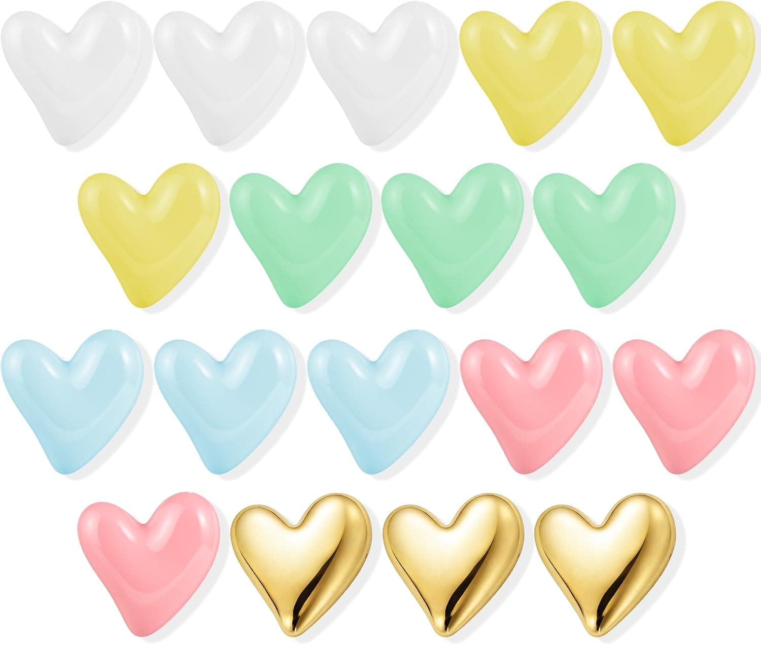 BESARME 18Pcs Heart Fridge Magnets Refrigerator - Cute Small Magnets Set for Lockers Whiteboards and Cabinets to Hold Notes, Photos, Heart Decor for Home Kitchen Office