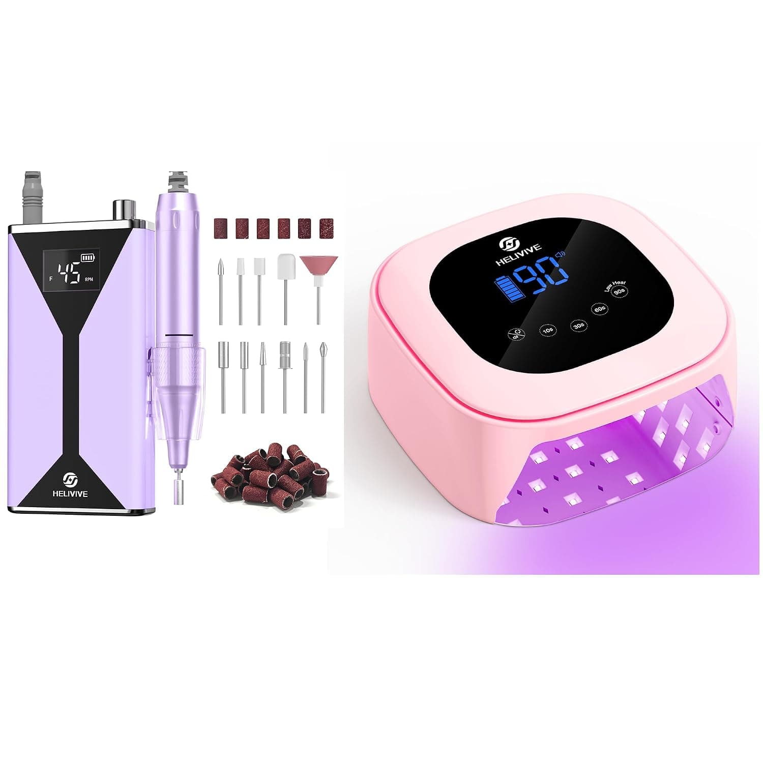 Professional Electric Nail Drill with Cordless UV LED Nail Lamp
