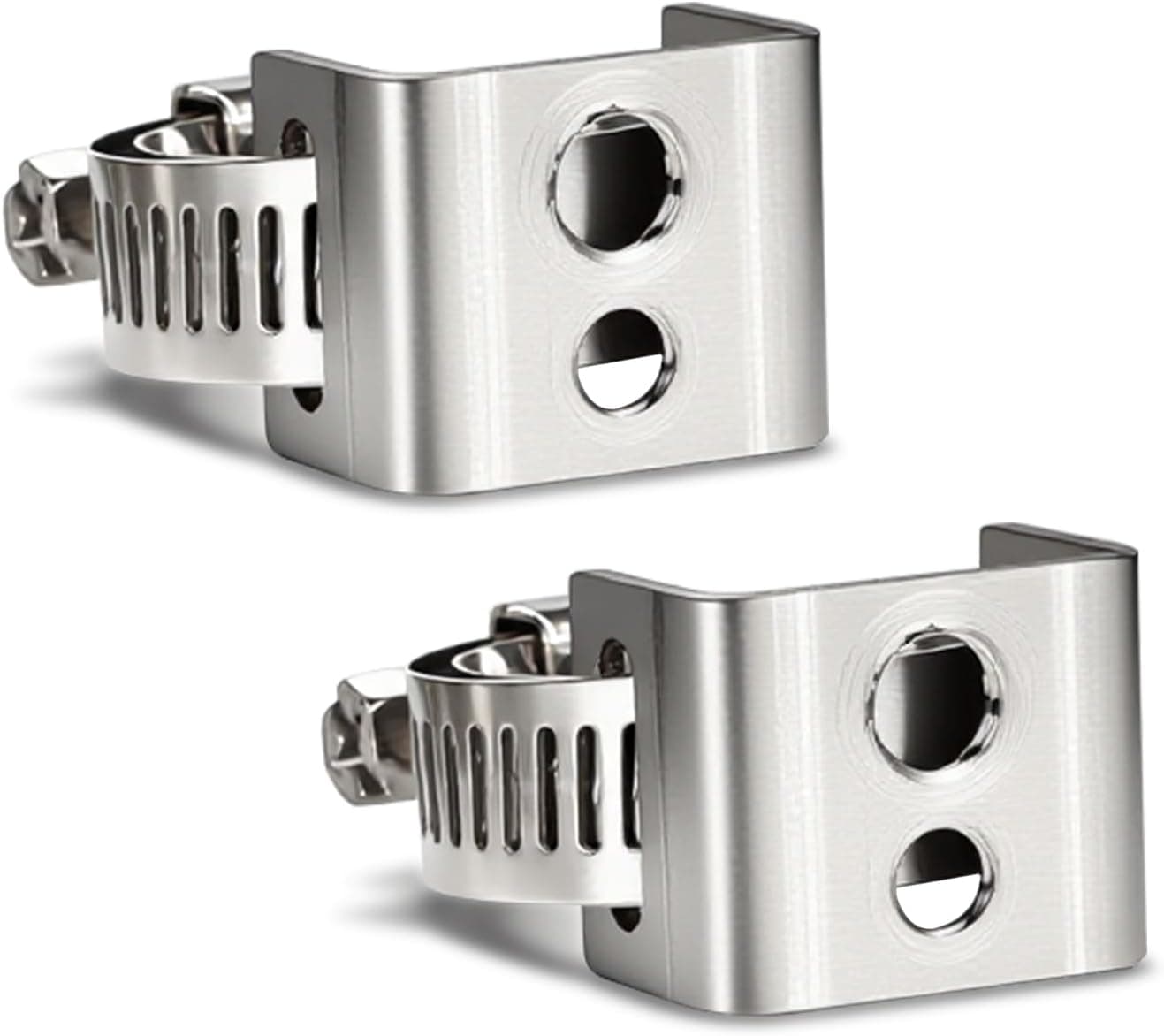2Pcs Sign Mounting Brackets for Poles, Adjustable Clamp Fits 0.82"-1.73" Posts, Street Sign Hardware for Traffic & Parking, Rust Resistant Kit (0.82"-1.73")