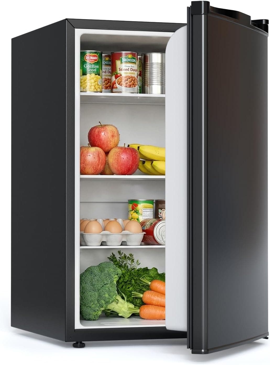 COWSAR Dorm Fridge without Freezer, 4.4 Cu.Ft Single Reversible Door Office Refrigerator with Adjustable Thermostat, Removable Glass Shelves, Commercial Compact Fridge for Bedroom Dorm Office