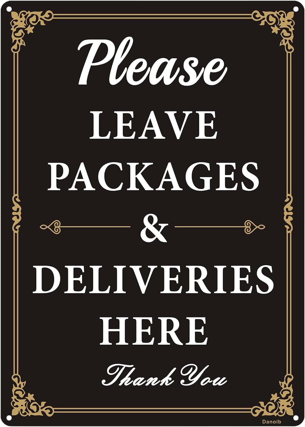 1Pcs Please Leave Packages Here Sign 14x10 Inch, Heavy Duty Reflective Aluminum Sign for Package Delivery, UV Protected Weatherproof, Easy to Install on Fence or Wall