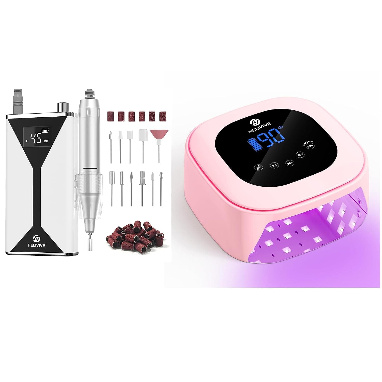 Professional Electric Nail Drill with Cordless UV LED Nail Lamp