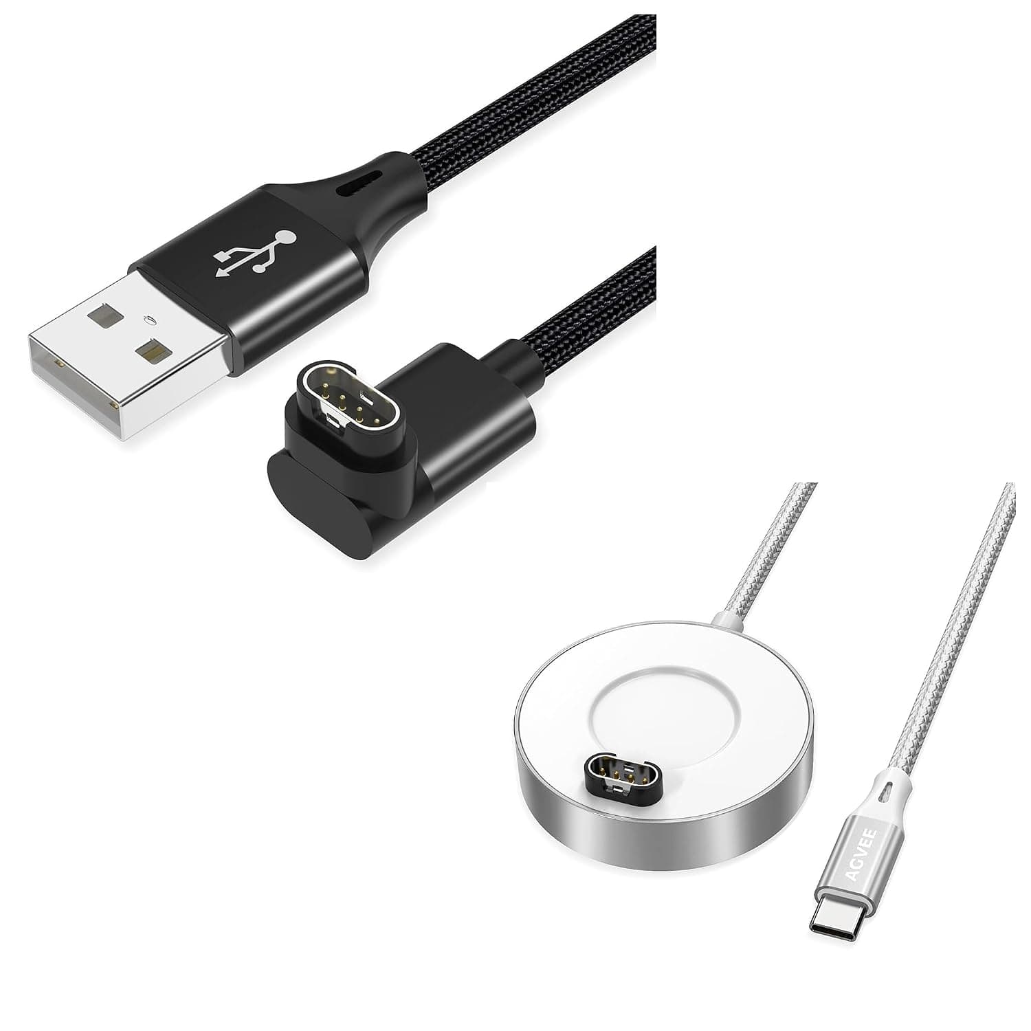 AGVEE Angled 90 Degree Charging Cable and Thin Dock for Garmin Smart Watch
