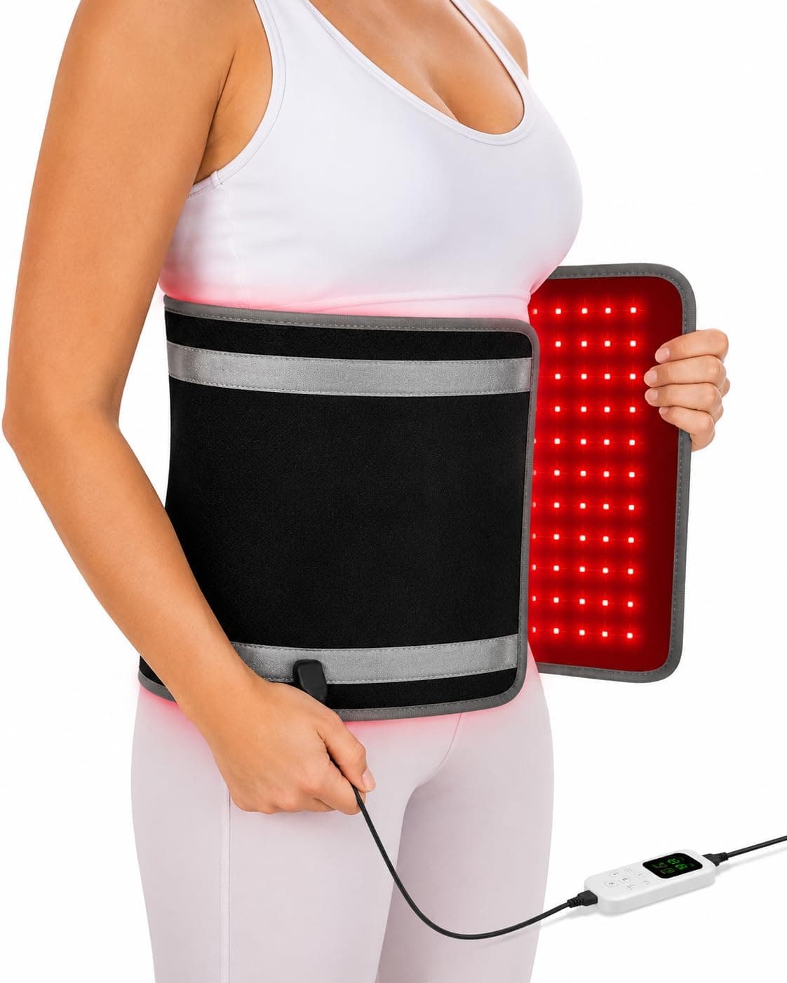 Large Red Light Therapy Pad for Body, 275 LEDs 660nm & 850nm Infrared Light Therapy Wrap for Back Waist Shoulder Muscle Relief, 5 Brightness Levels & Timer, 24" x 11.6"