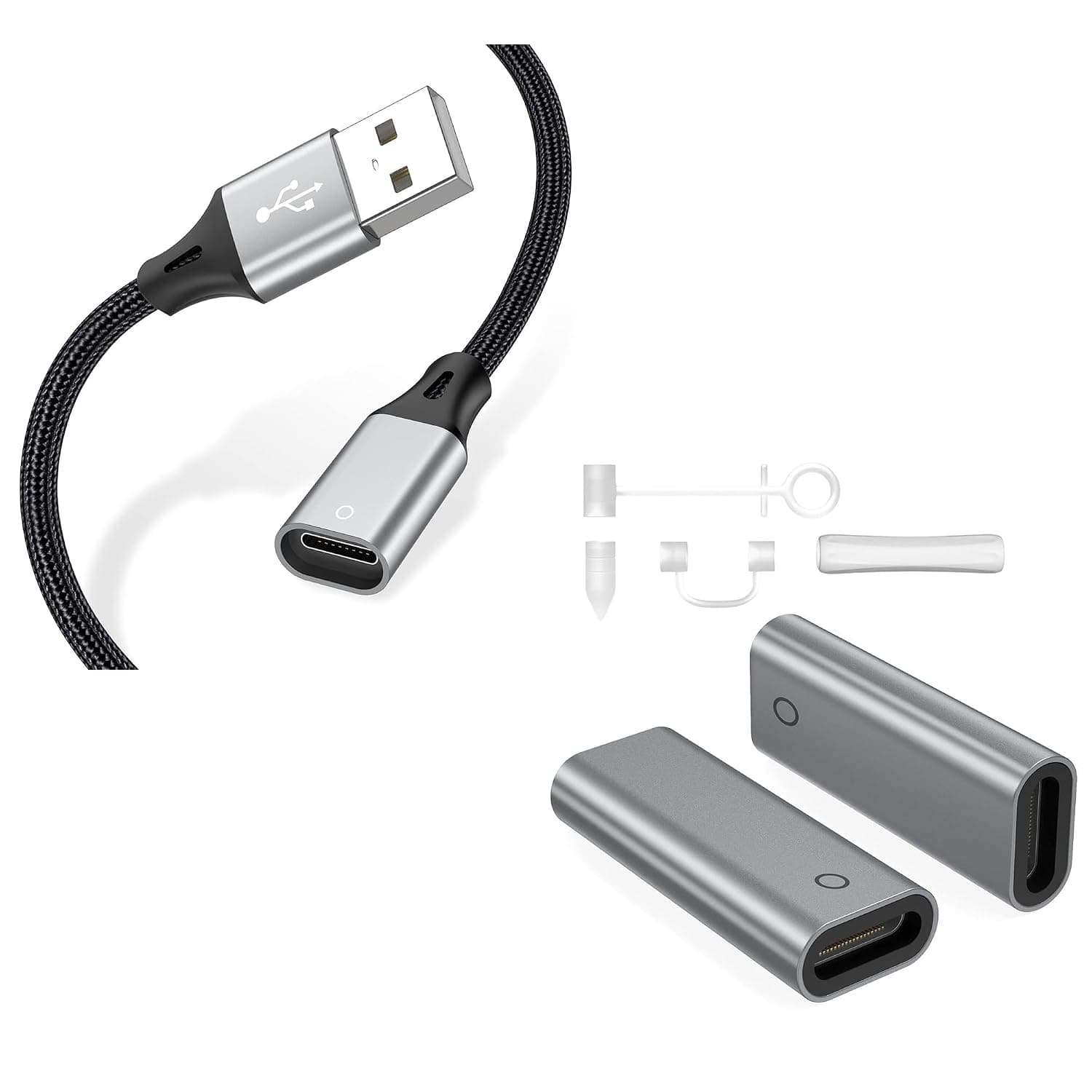 AGVEE Lightning Female Charging Adapter Cable for Apple Pencil 1st