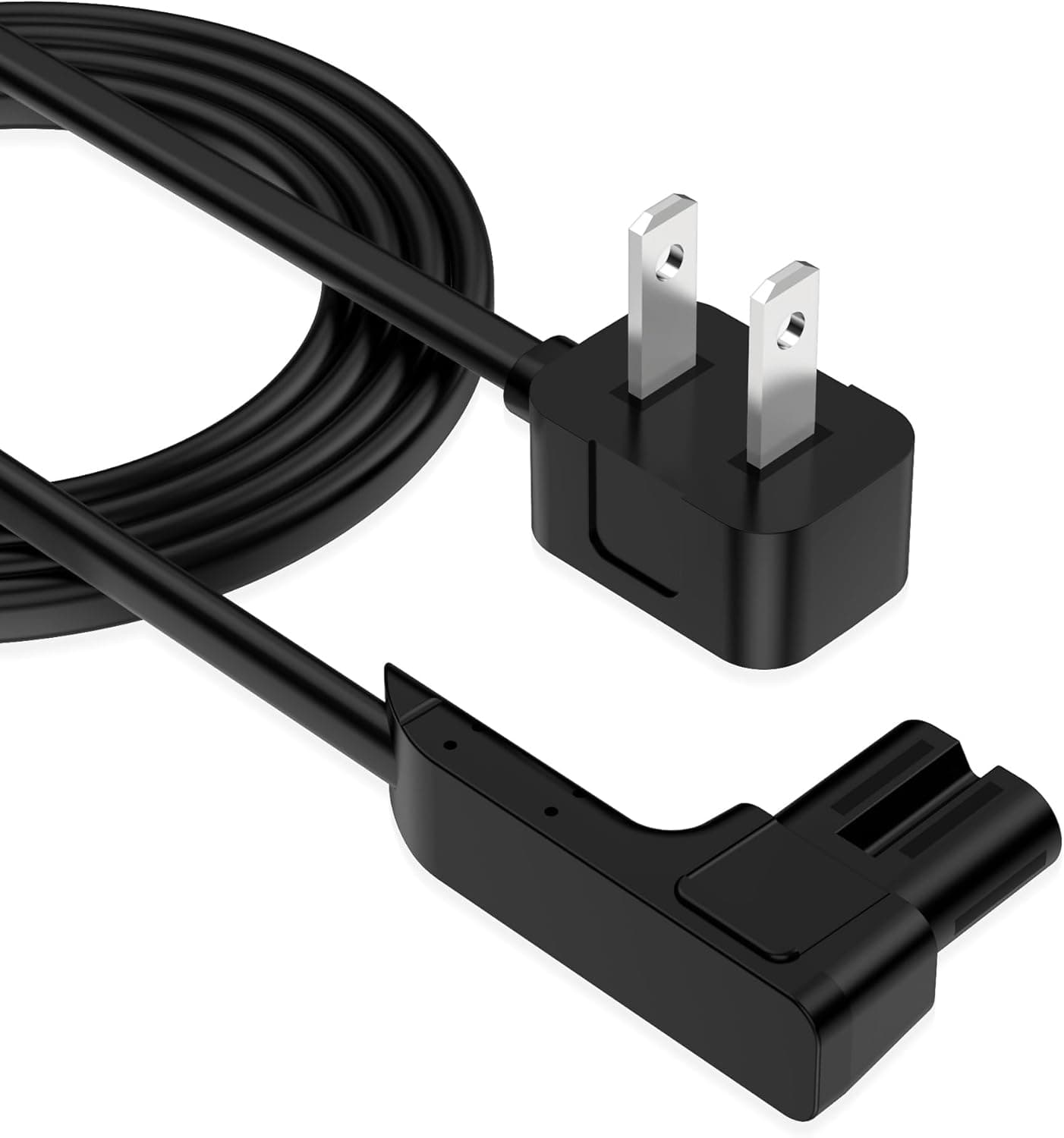 AGVEE 1.6ft 90 Degree Angled Power Cord for Sonos One/One SL/Play:1 Speakers, Space-Saving Nema 1-15P to Figure 8 C7 Power Cable, No Bulge, Black