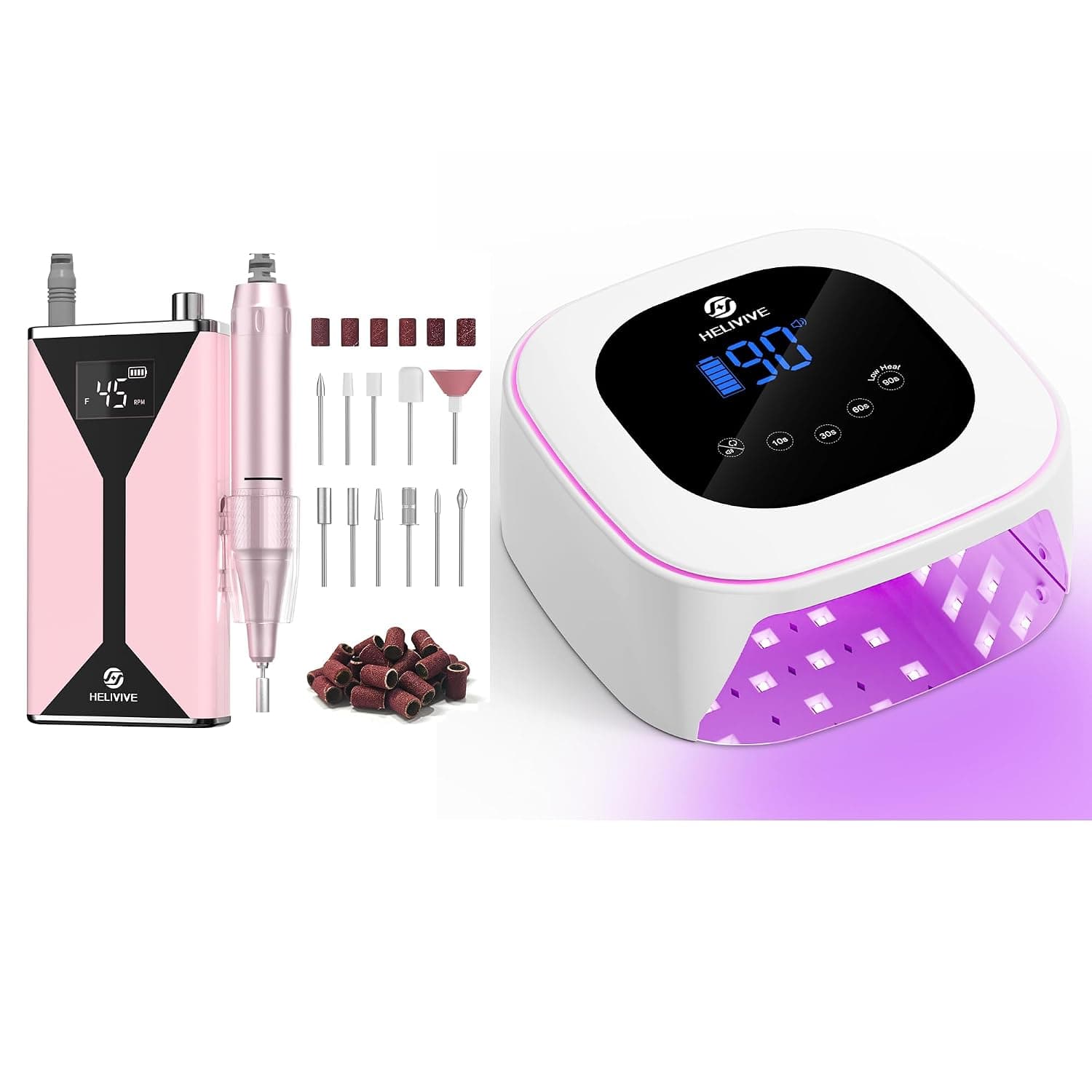 Professional Electric Nail Drill with Cordless UV LED Nail Lamp