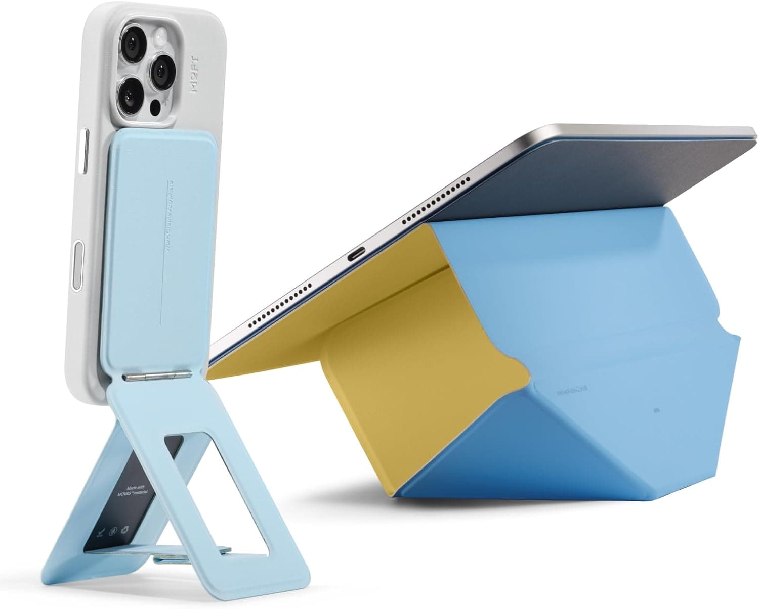 MOFT Dynamic Folio Case for iPad Air 11 Panna Cotta & Phone Tripod Stand Soothing Mist