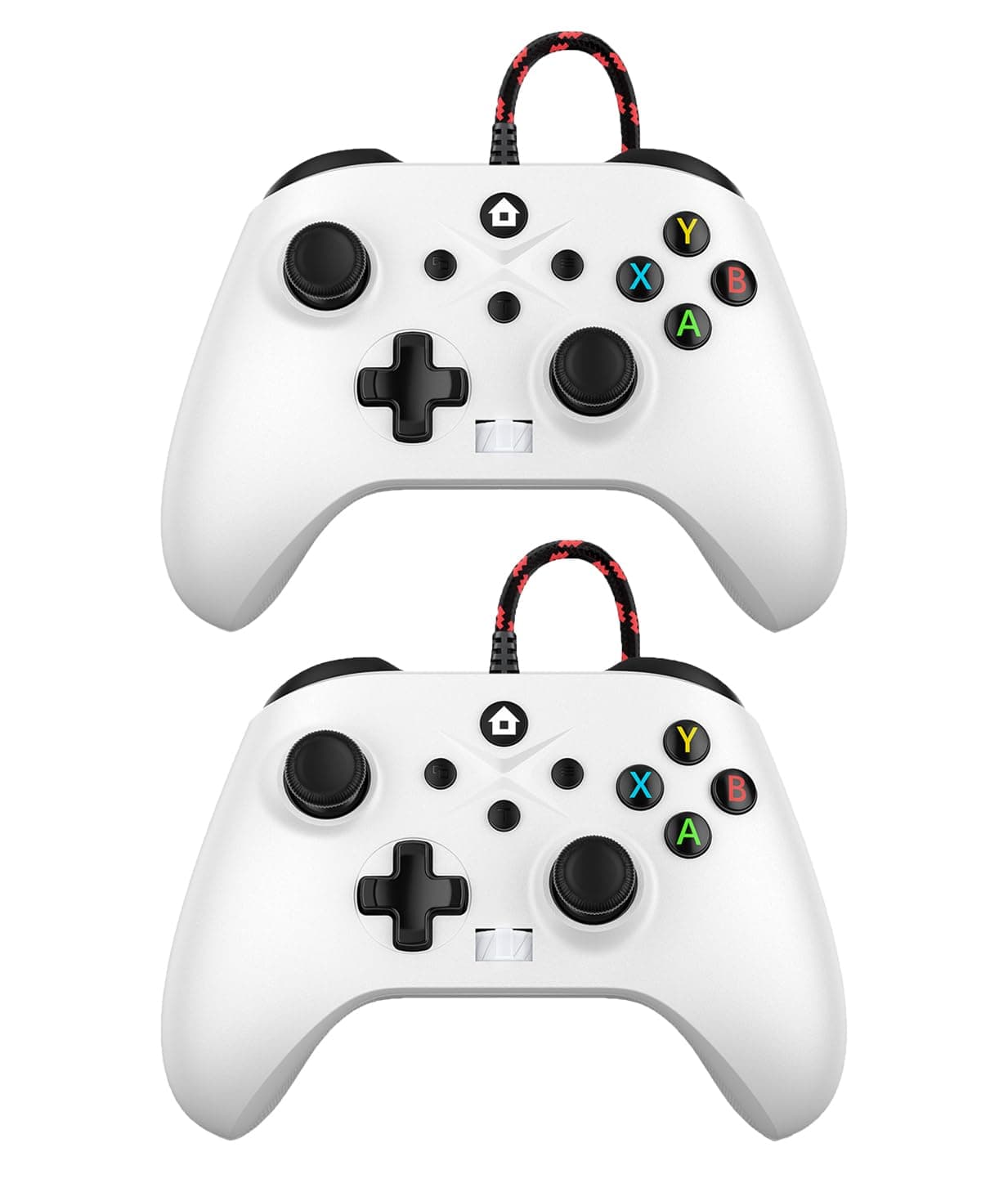 Dinosoo 2 Pack 10ft Wired Controller for Xbox One Series X|S & Windows 10/11, PC Steam Games Controller, Built-in Dual Vibration Turbo Macro