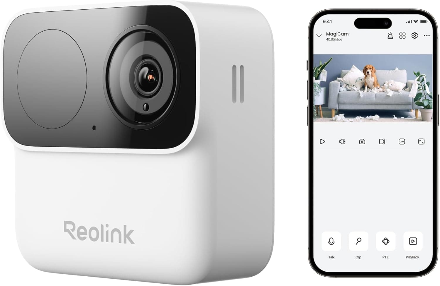 REOLINK Security Cameras Wireless Outdoor, 1080p Night Vision, AI Person Detection, Magnetic Mount Indoor Camera, Dual-Band 2.4/5GHz WiFi, No Subscription, IP67, 9-Month Battery Life, Argus MagiCam