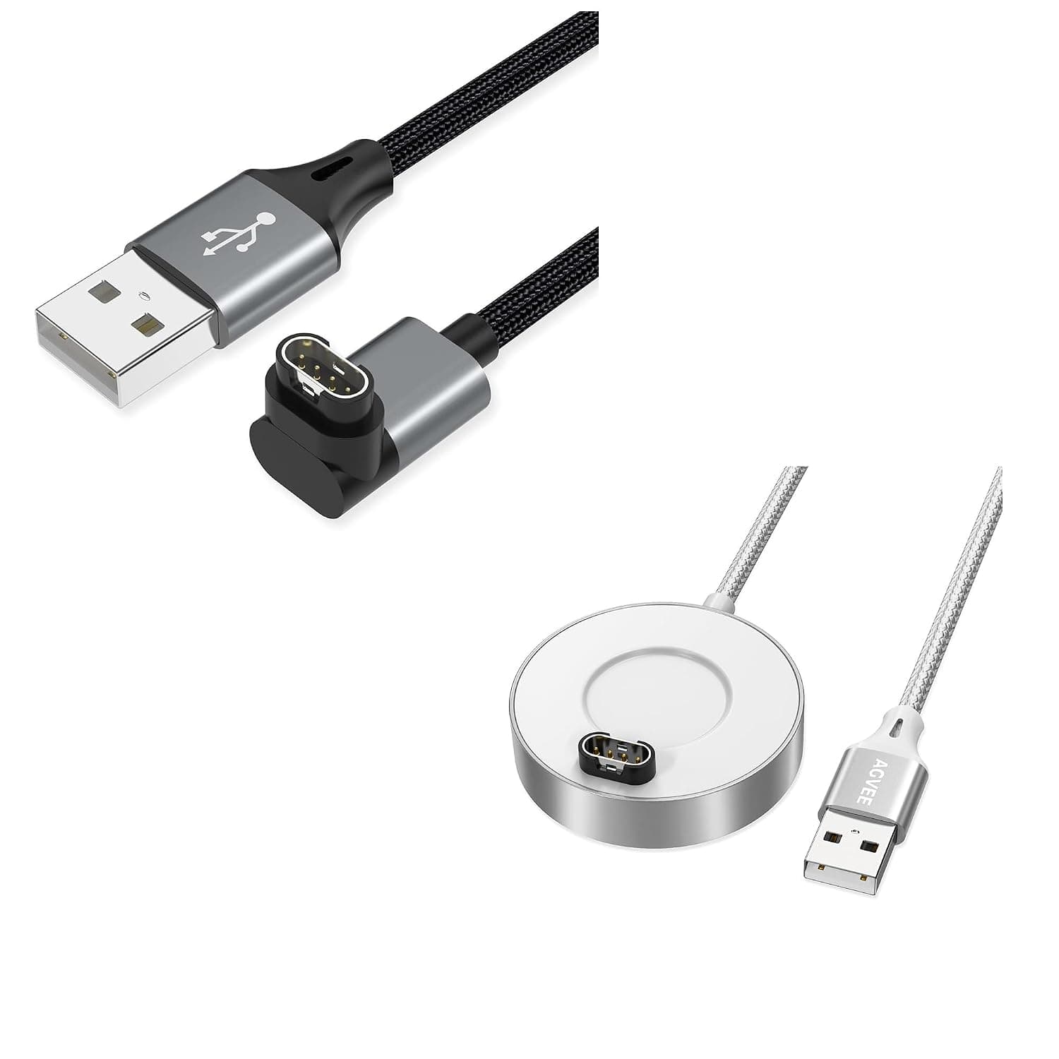 AGVEE Angled 90 Degree Charging Cable and Thin Dock for Garmin Smart Watch