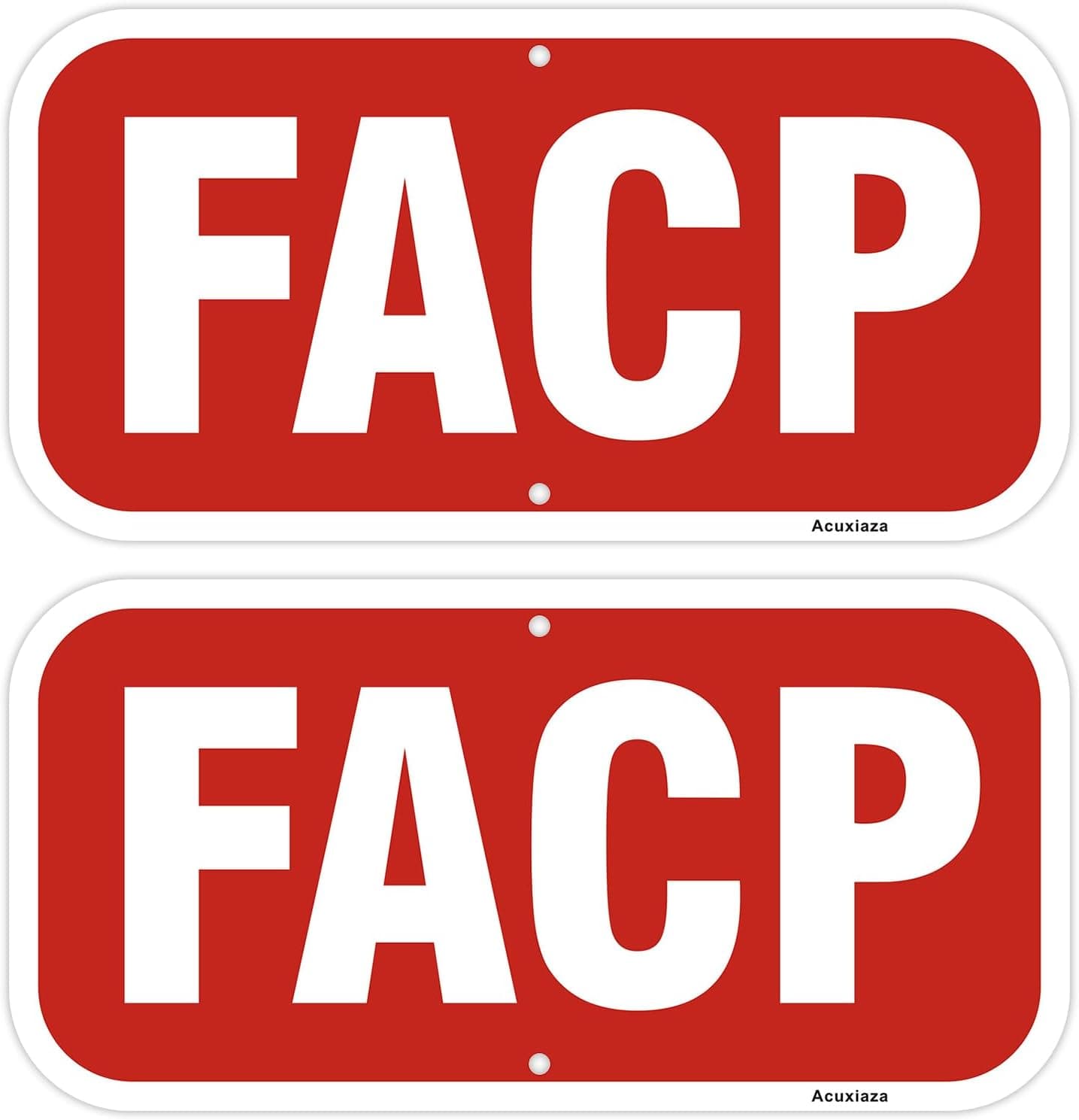 2 Pack FACP Sign, 12"x 6" Fire Alarm Control Panel Sign, Aluminum Reflective FACP Signs, Rust Free, UV Protected, Weatherproof and Easy to Install (Red)