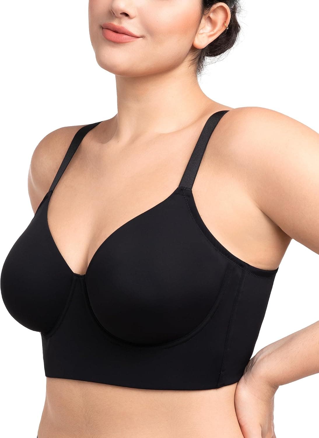 HSIA Bras for Women Minimizer Full Coverage Seamless Plus Size Longline Unlined Underwire Back Smoothing Bra