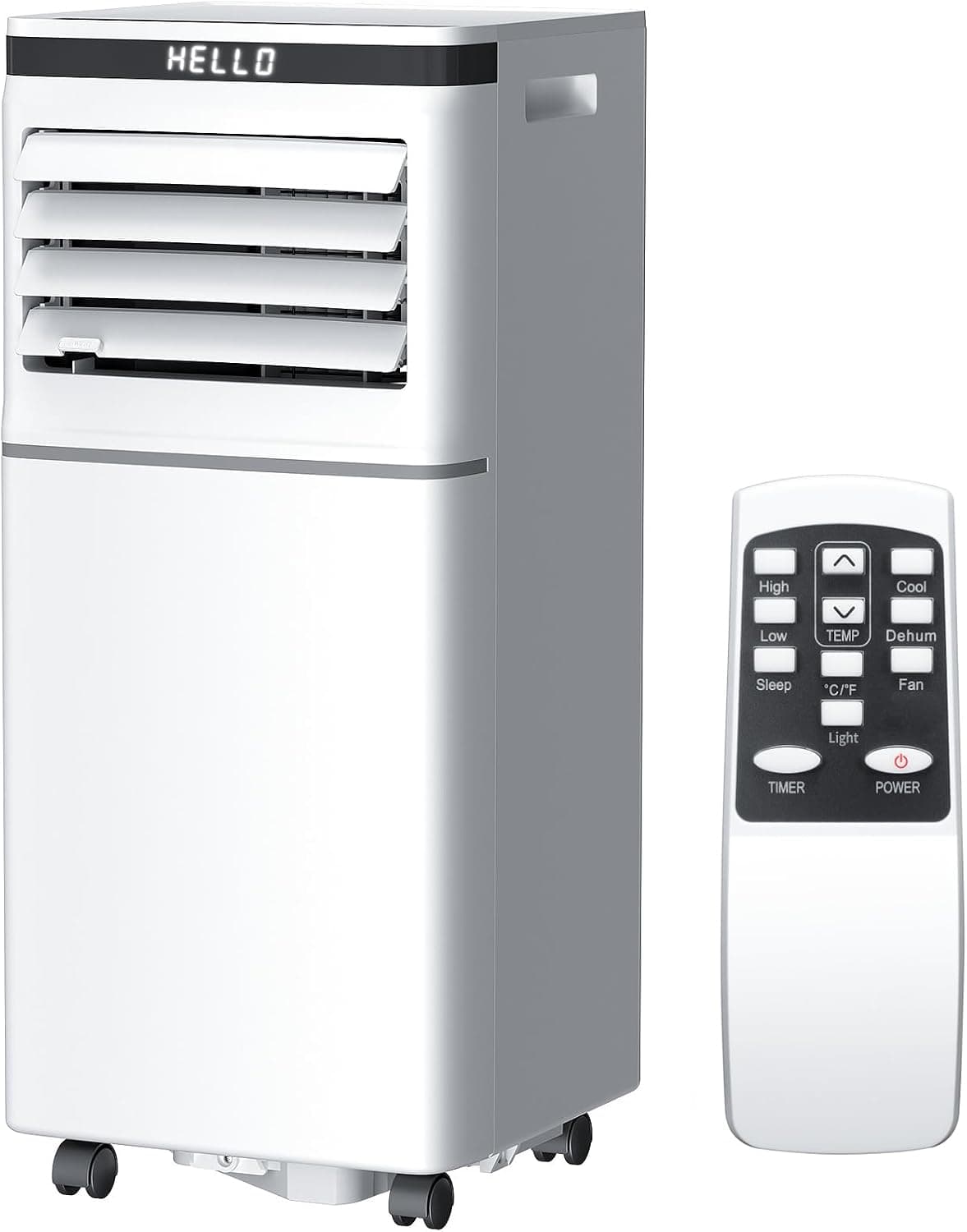 Antarctic Star 8000 BTU Portable Air Conditioner, 3-in-1 AC Unit with Dehumidifier & Fan, 24H Timer, Sleep Mode, Remote Control, Digital Display for Home & Office