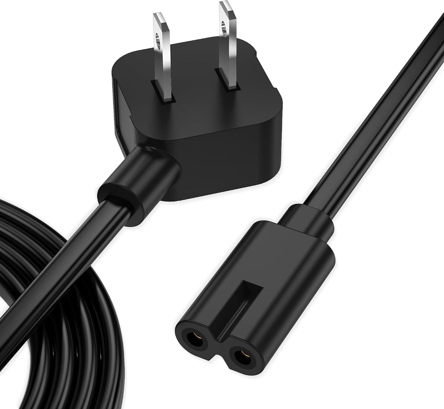 AGVEE 5ft TV Power Cord for Samsung, 90 Degree ETL Listed 18AWG 2-Prong AC Power Cable IEC C7 C8 Replacement for Samsung TV, Black