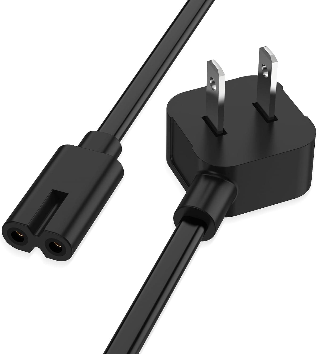 AGVEE 5ft TV Power Cord for LG TV LCD LED HD 4K 8K, 90 Degree ETL Listed 18AWG 2-Prong AC Power Cable IEC C7 C8 Replacement for LG TV, Black