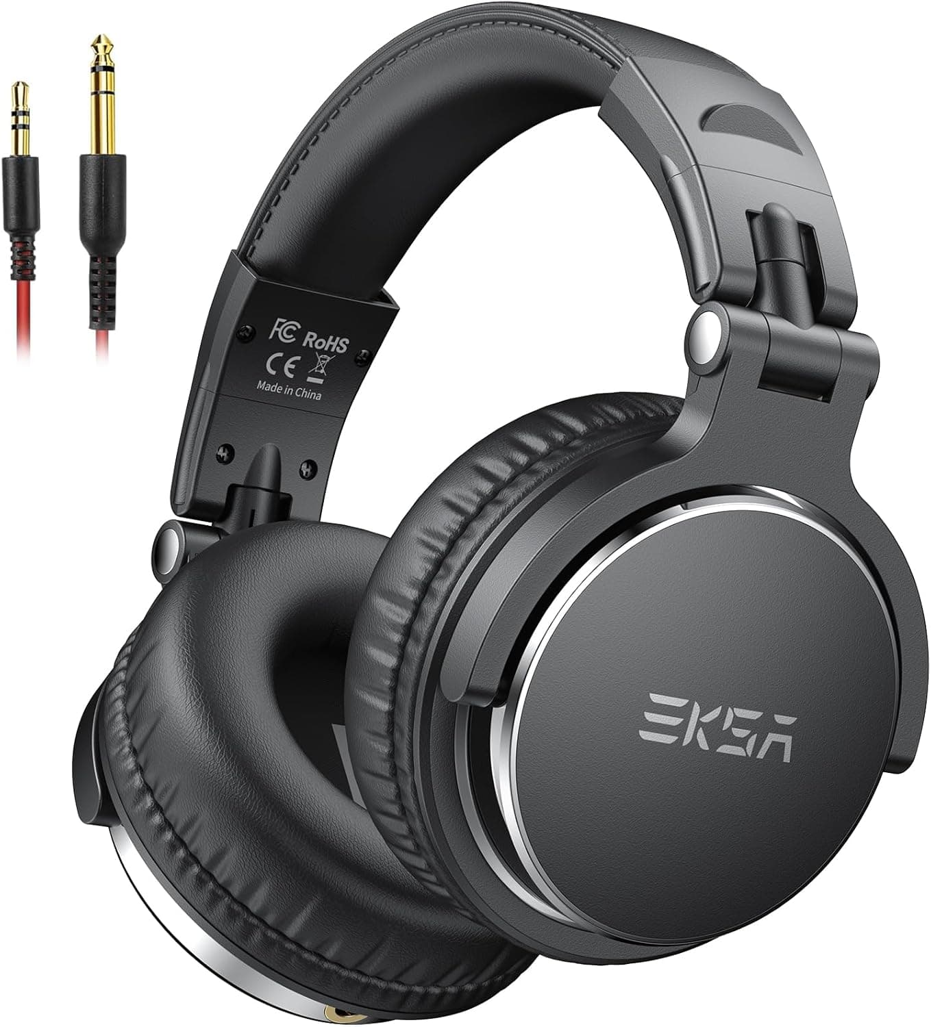 EKSA Wired Over Ear Headphones,Studio Monitor Headphone with Stereo Sound,Hi-Res DJ Stereo Headphones - 1/4 to 3.5mm Audio Jack for AMP Computer Recording Mixing Podcast Guitar Piano PC Gaming