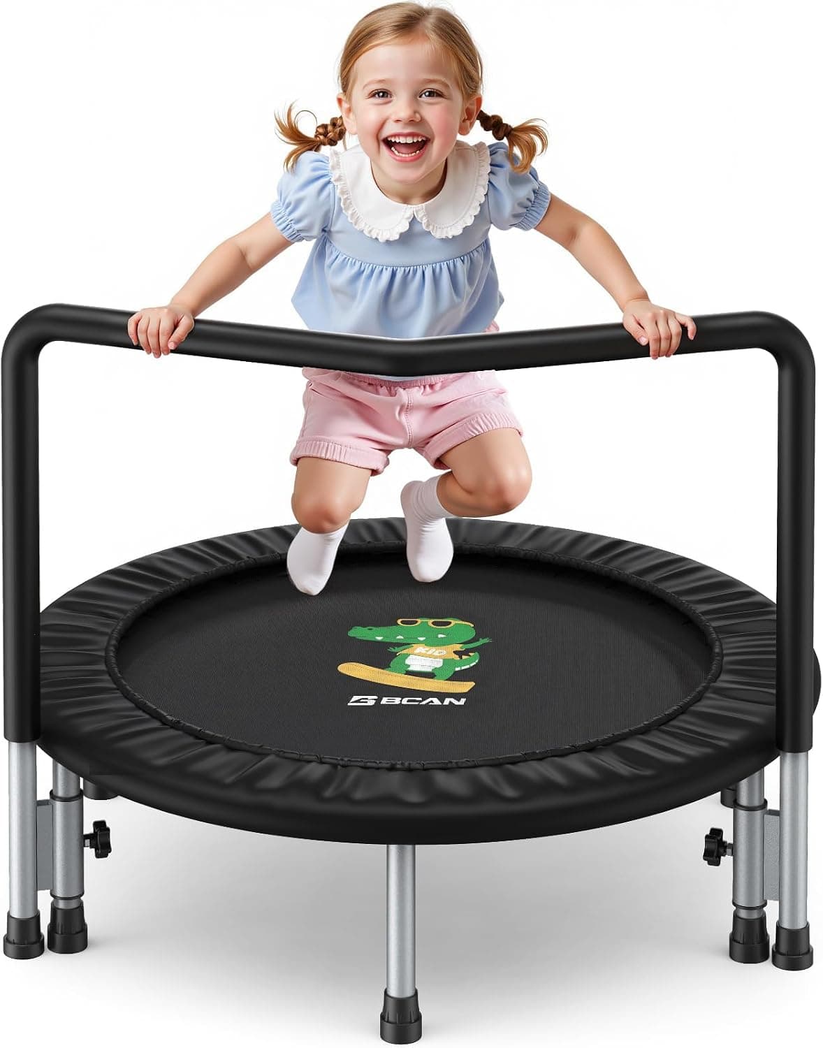 BCAN SP1 36'' Toddler Trampoline, ASTM Certified - Kids Trampoline for Ages 1-6, Foam Handle & Safe Thickened Cover, Mini Trampolines for Kids Indoor, Easy to Assemble| FED Fitness