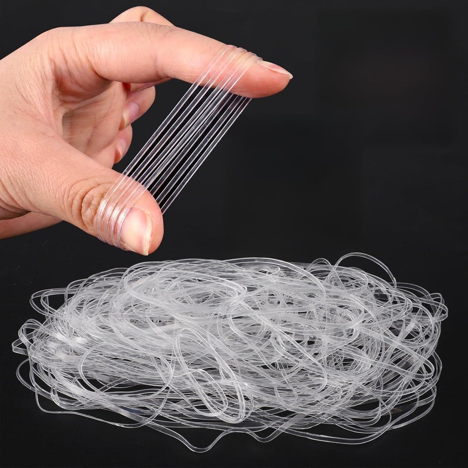 450Pcs Clear Rubber Bands Set for Balloon Arches, Assorted Sizes Clear Rubber Bands for Weddings Home Crafts DIY Projects