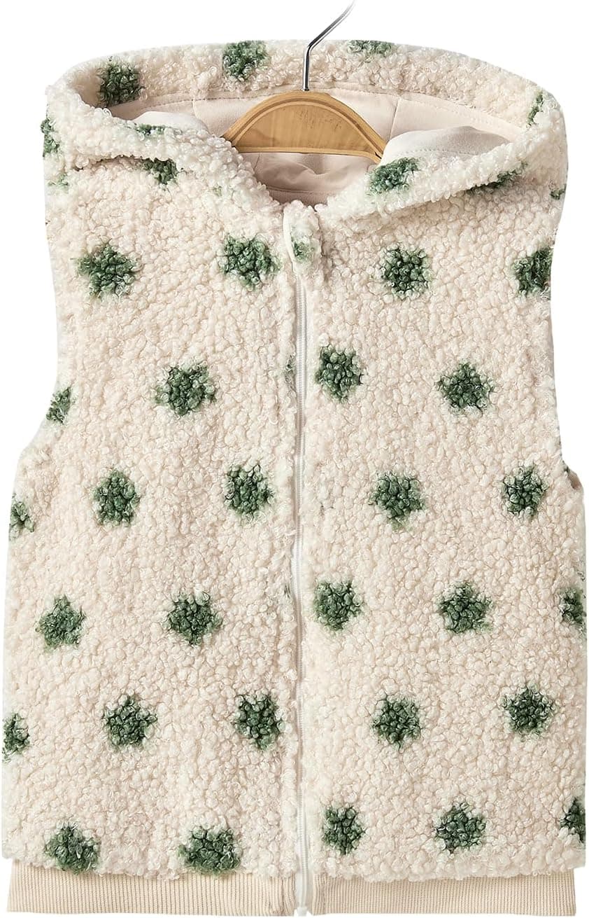 Baby Girl Hooded Fleece Vest, Soft Cotton-Lined Warm Outerwear for Infant Toddler 3–24 Months