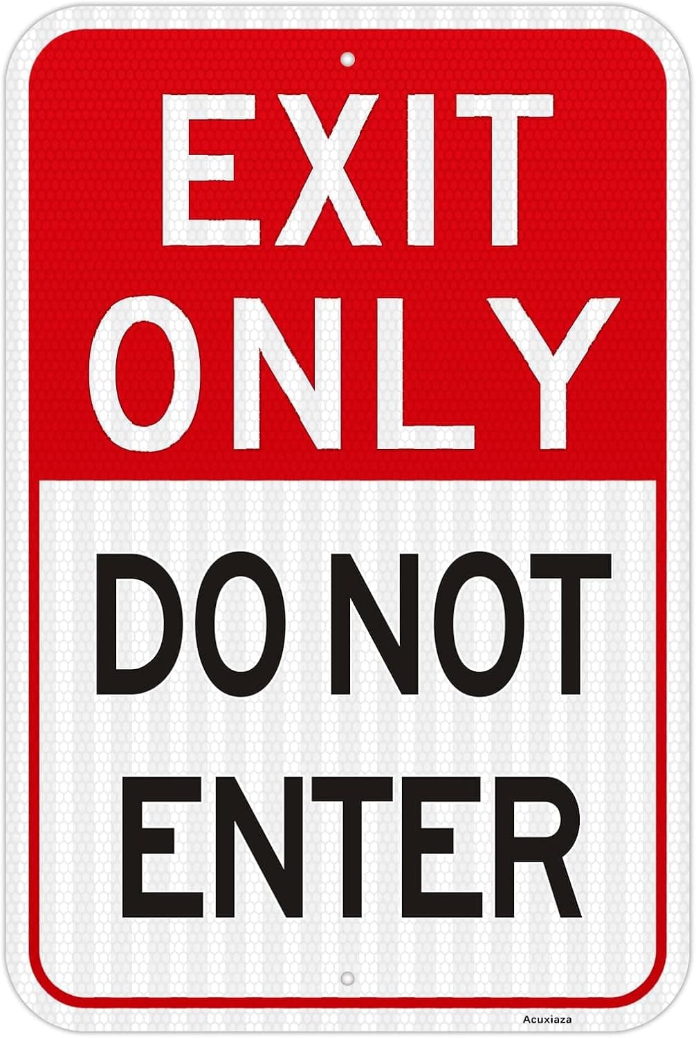 Exit Only Do Not Enter Sign, 18 x 12 Inches Engineer Grade Reflective Aluminum Sign, UV Protected, Waterproof, Weatherproof and Fade Resistant, 2 Pre-Drilled Holes, Easy to Install