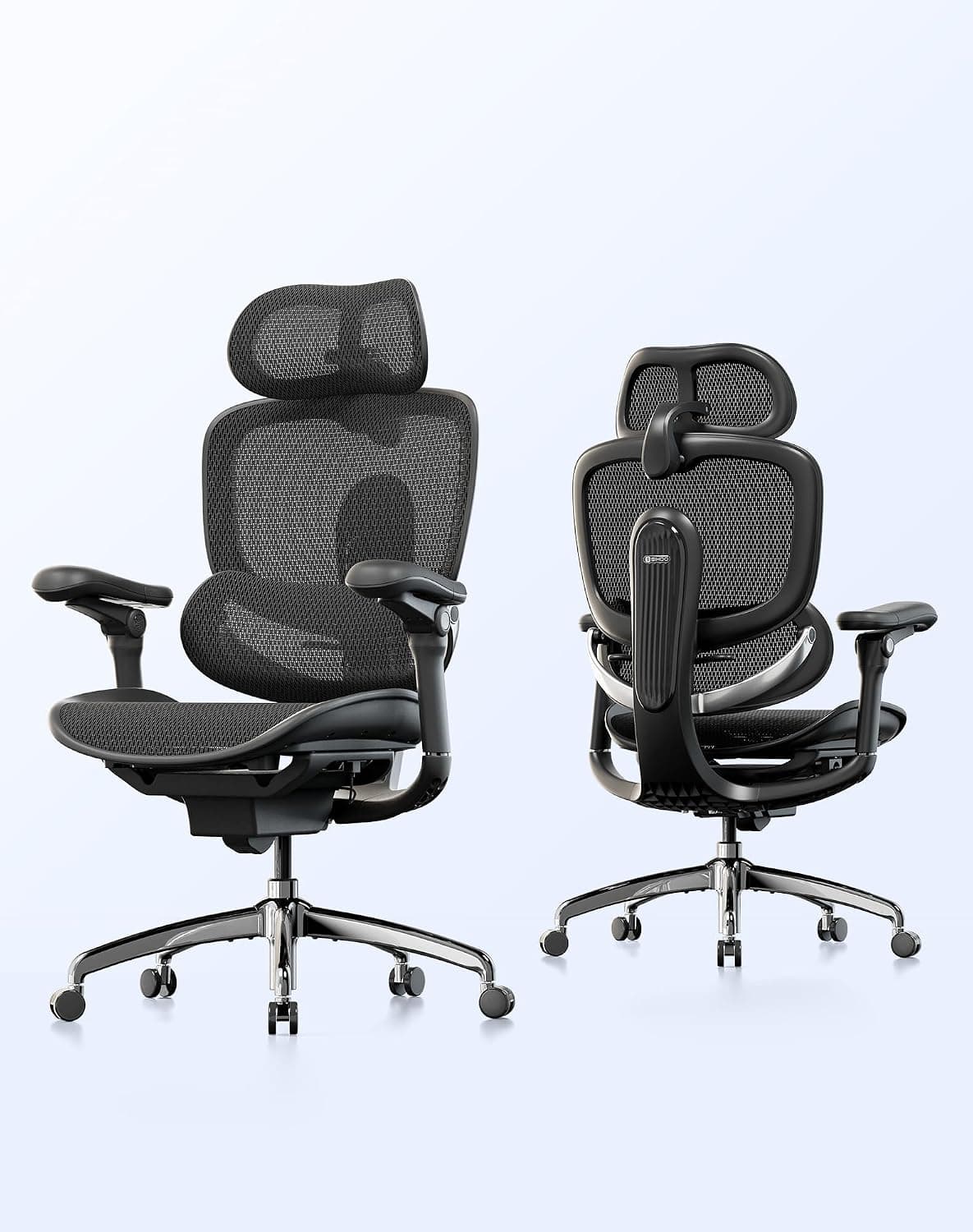 SIHOO Doro C300 Pro V2 Ergonomic Office Chair Without Footrest, Full-Body Adaptive Support, 8D Armrests & Breathable Mesh, Comfy High Back Computer Desk Chair for Long Hours, 135° Recline (Black)