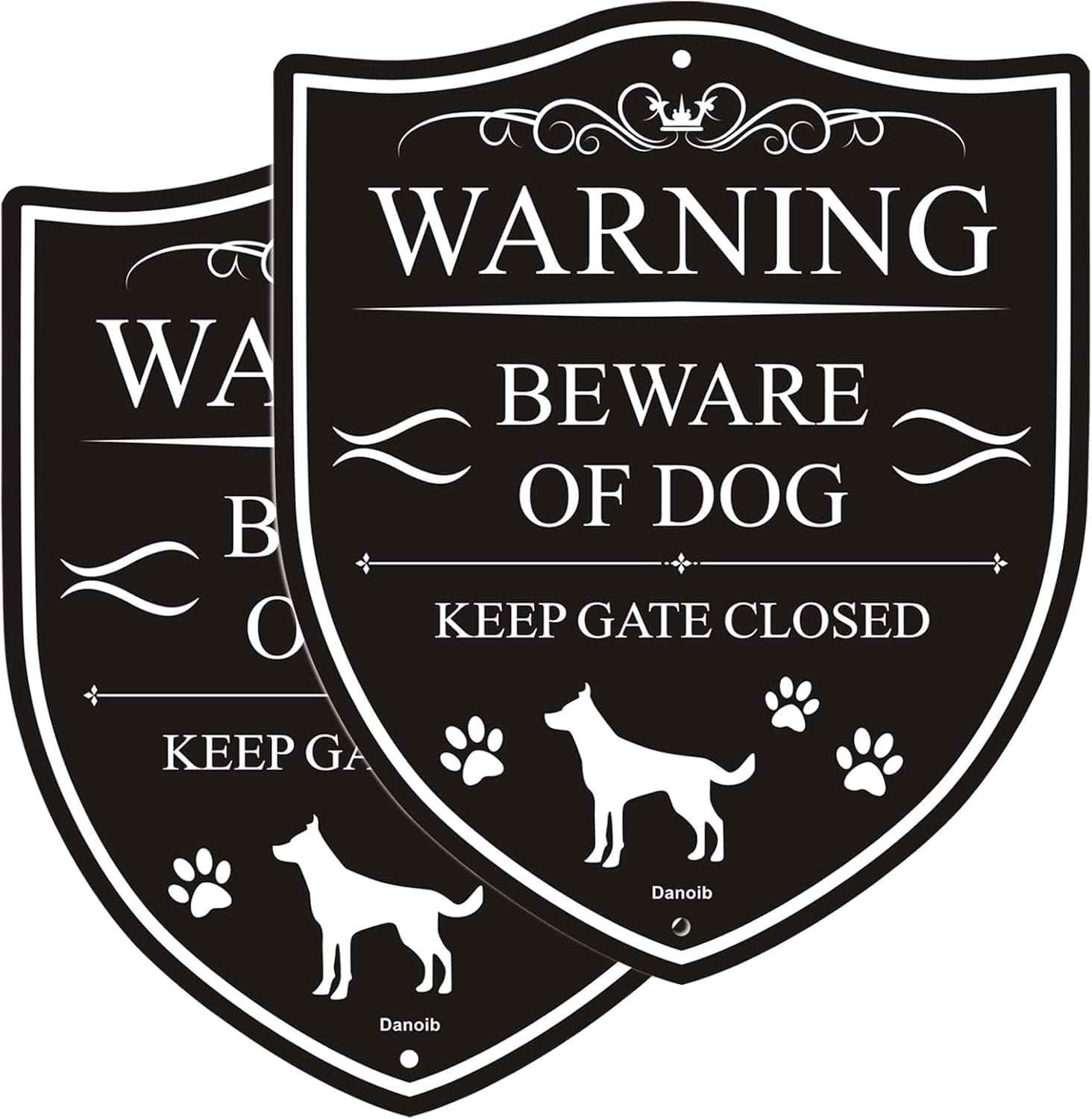 2-Pack Beware of Dog Signs for Fence, 12X10 Inch Keep Gate Closed Signs Metal Sign, Fade-Resistant, UV Protected, Weatherproof, Indoor or Outdoor Use