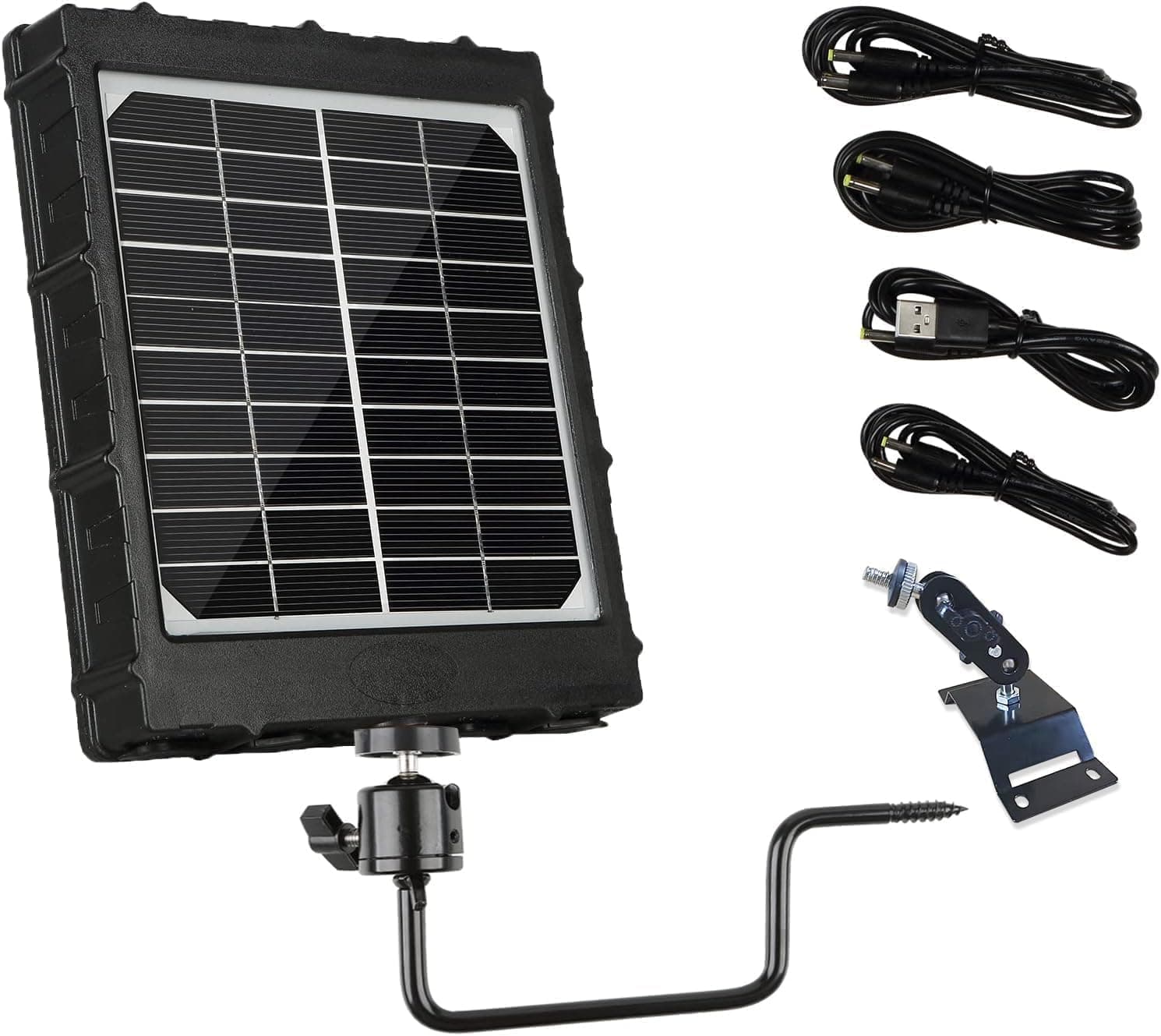 Trail & Game Camera Solar Power Bank Solar Charger Monocrystalline Solar Panel 3W 8000mAh Output 12V/1A, 9V/1.5A, 6V/2A, Input 5V IP66 Waterproof Portable Outdoor Power Supply with Bracket