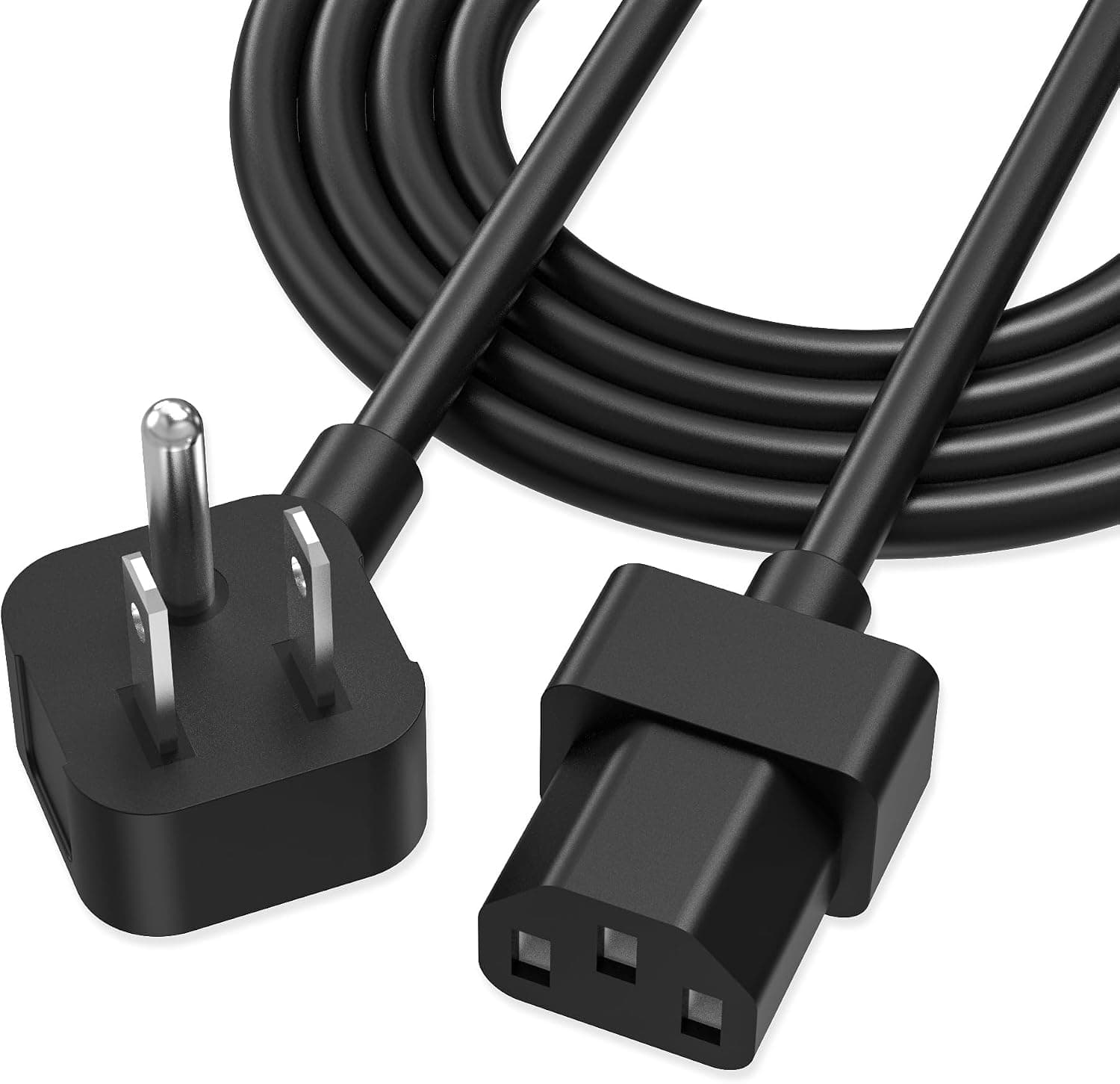 AGVEE 6.6ft AC Power Cord, 3-Prong Angled L-Shaped 18AWG Replacement for Horizon Fitness Treadmills Ellipticals, Creality Ender/CR/Sermoon 3D Printer, Desktop PC Dell OptiPlex Alienware, Black