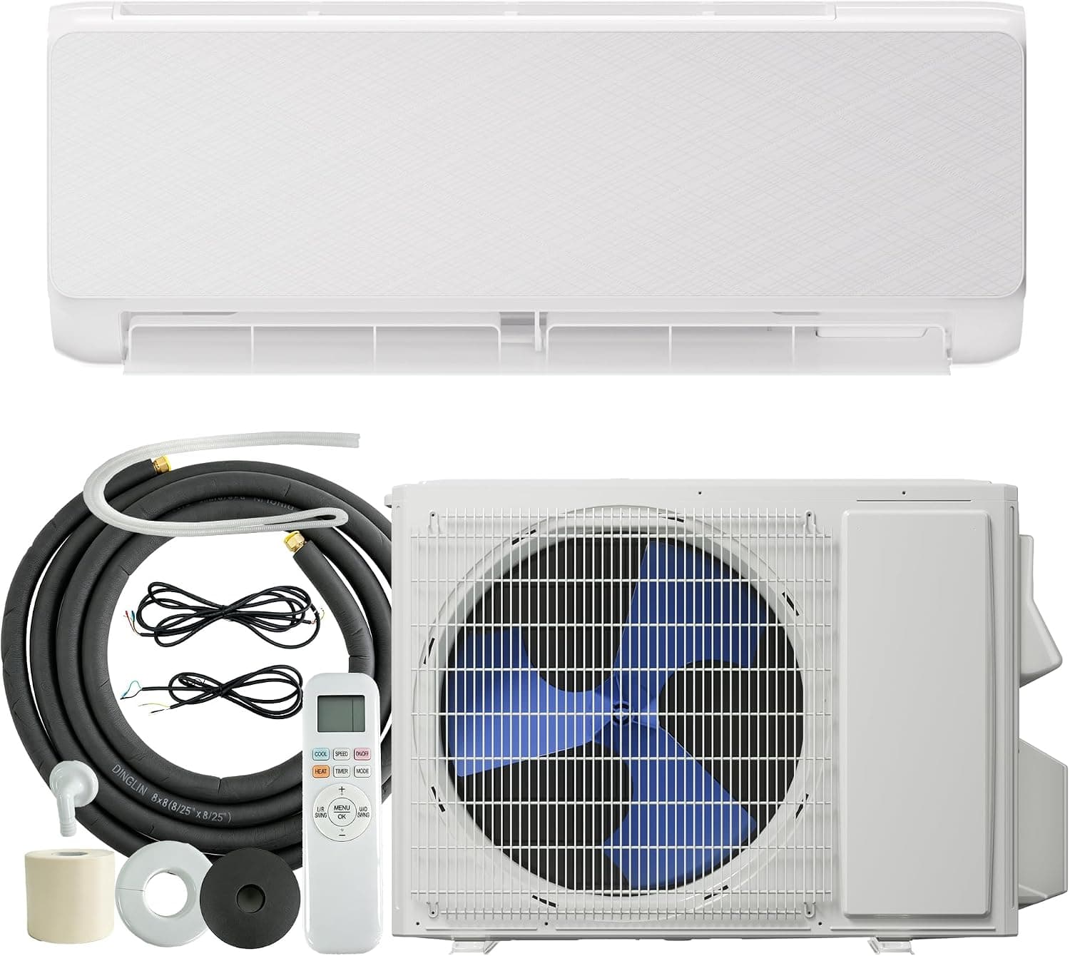 18000 BTU Mini Split Air Conditioner Heat Pump,19 SEER2 Energy Efficient 1.5 Tons Ductless Inverter AC,Cools Up to 1250sq.ft,208-230V, 24H Timer, Easy DIY Install,Upgrade