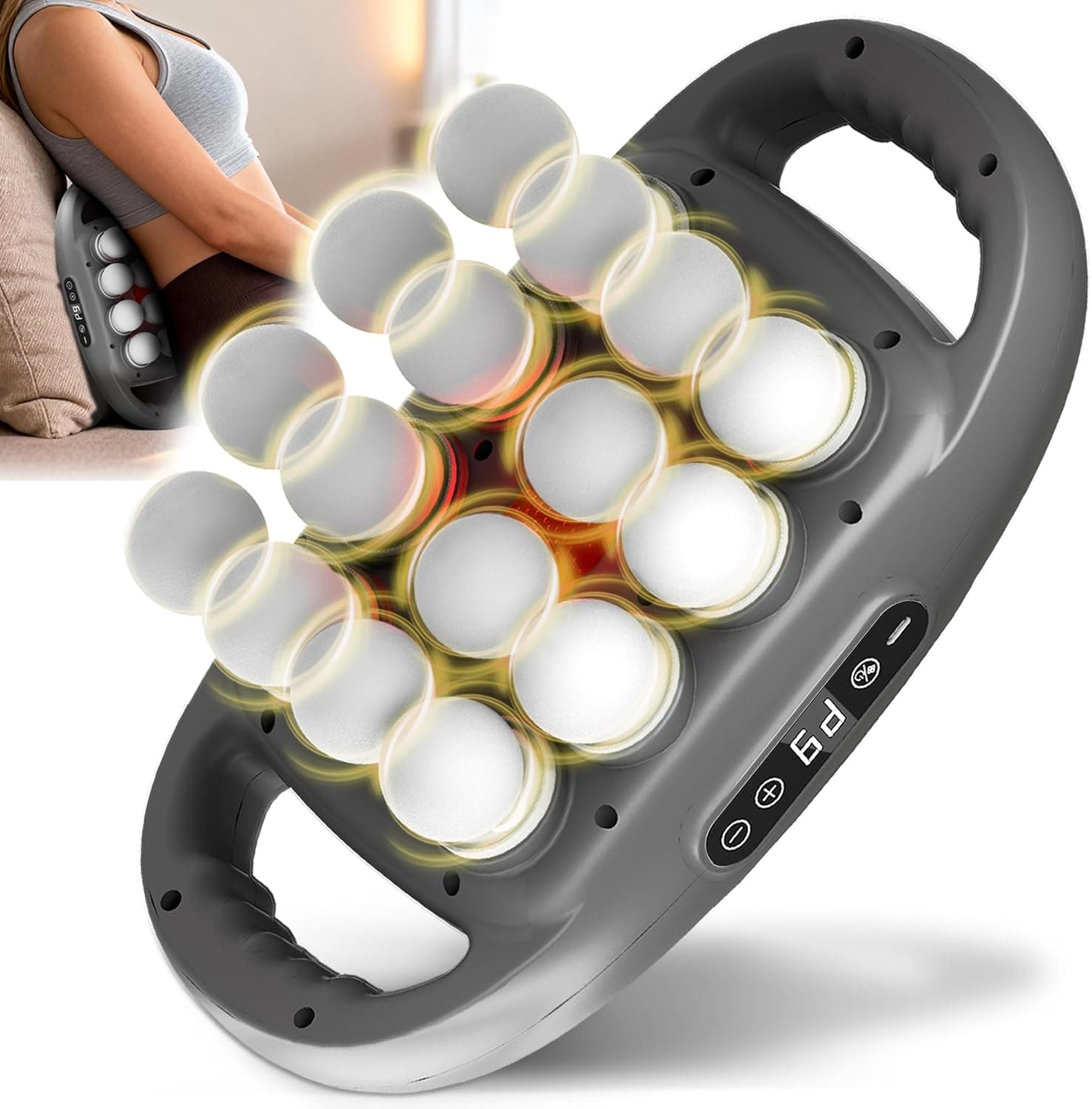16 Head Massage Gun Deep Tissue,Percussion Massager for Muscle Relief,9 Speeds & 9 Intensities Muscle Massage Gun for Shoulders, Waist, Office Staff