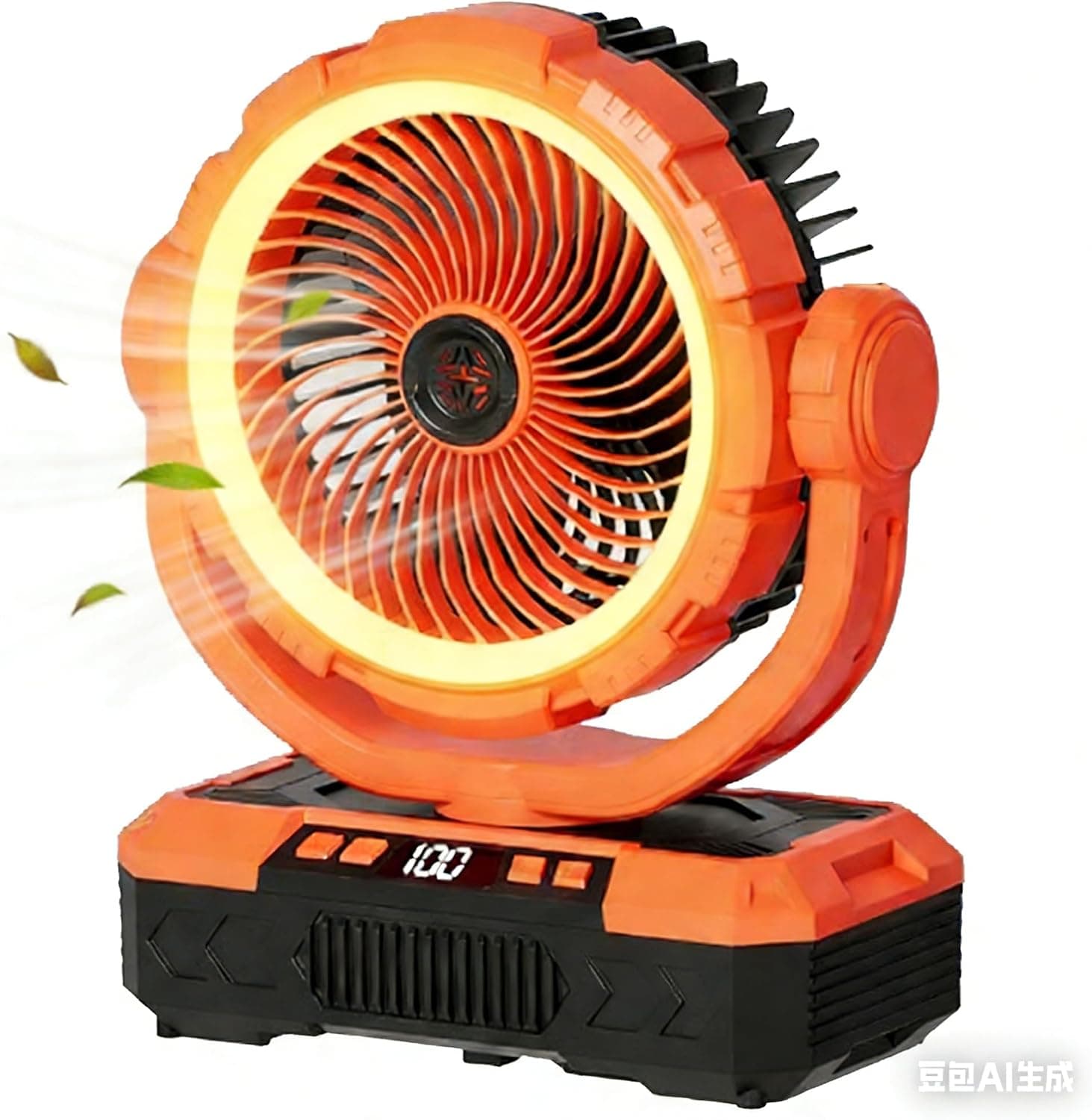 Ausic Portable Rechargeable Fan for fishing, picnic (Orange)