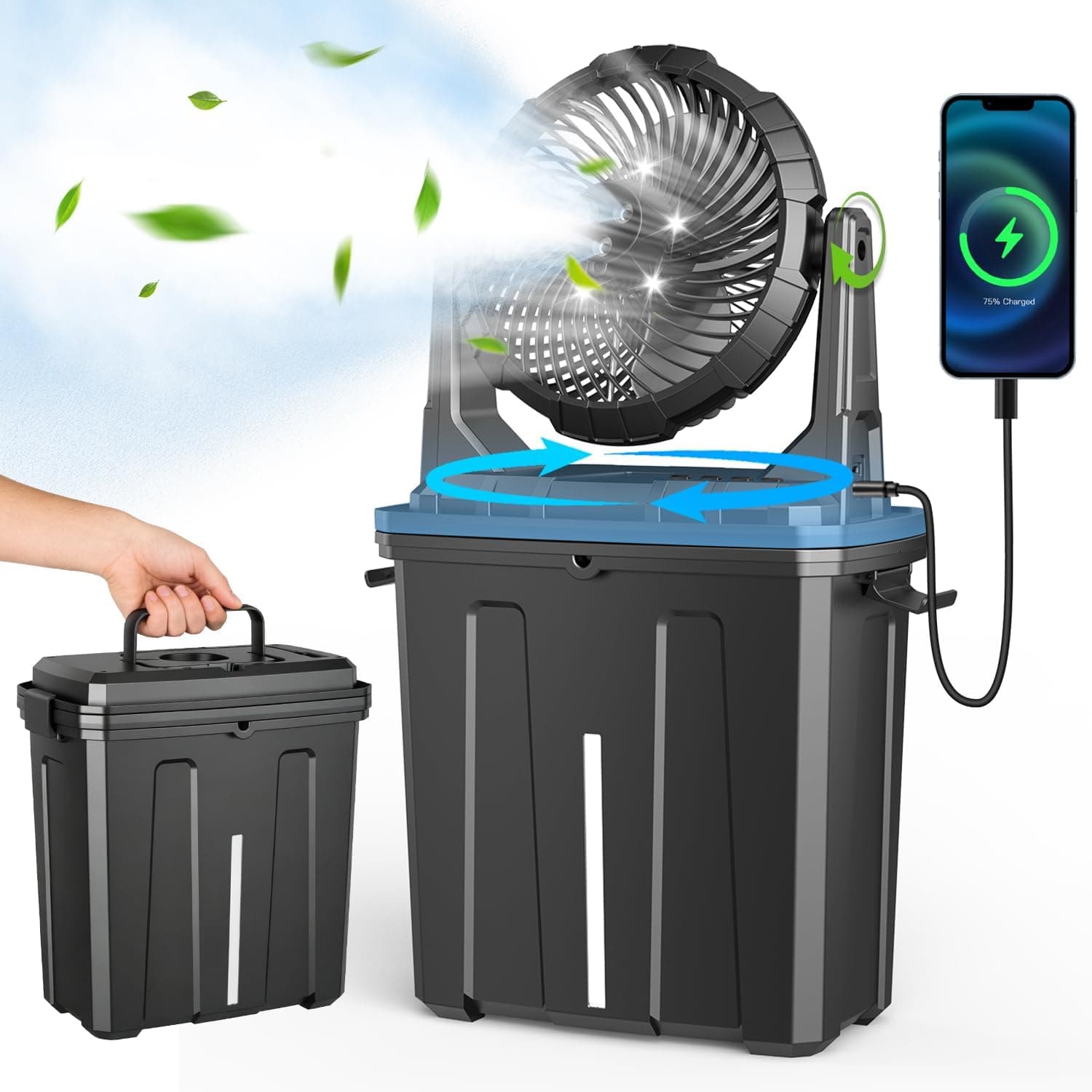 Ausic Oscillating Fan, P31 Black, Lvbiao