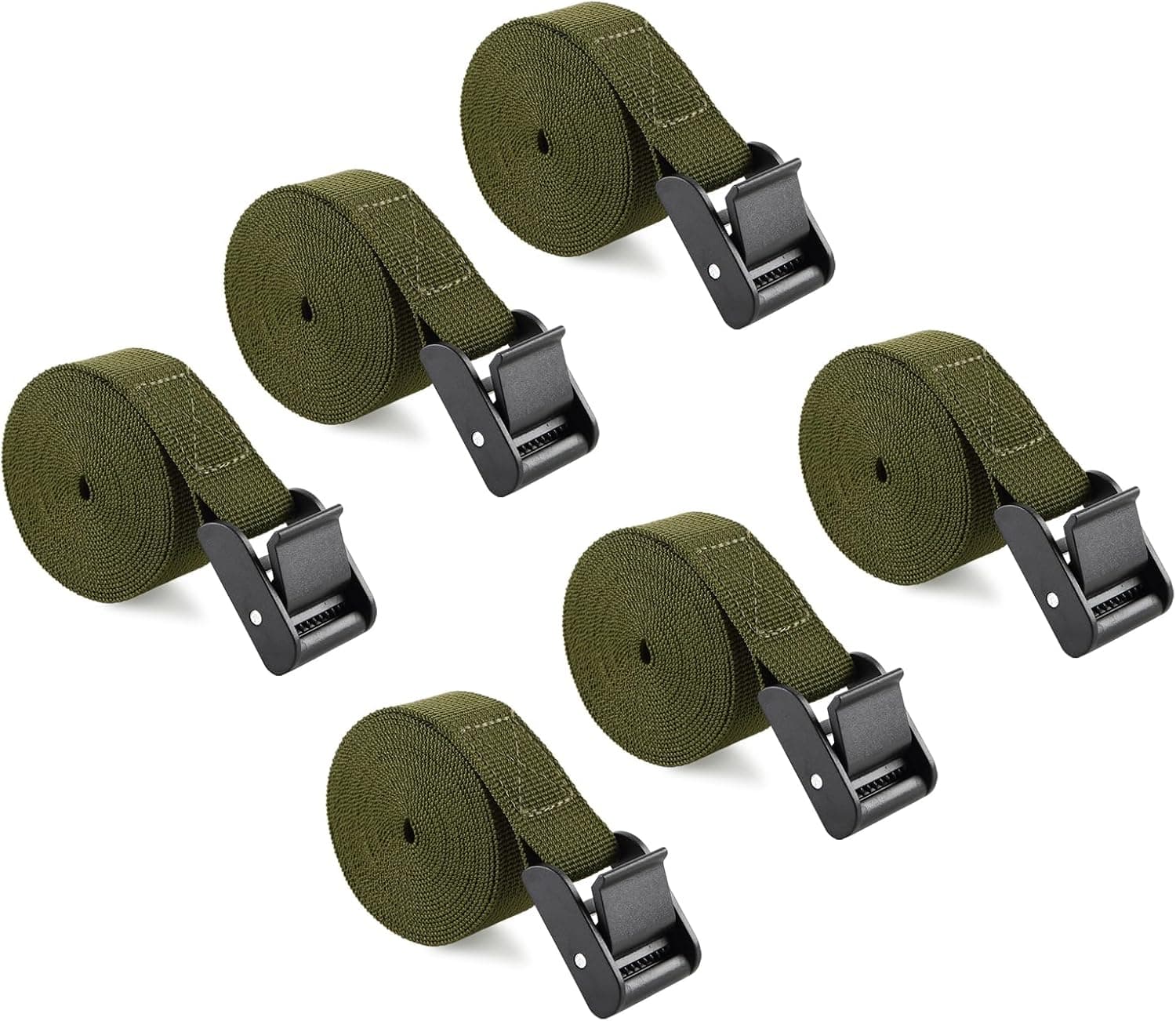 6pcs Trail Camera Straps Securing Straps Belt with Buckle 2.5m/98 inch for Hunting Game Camera Mount Safe Secure Fasten, Dark Green