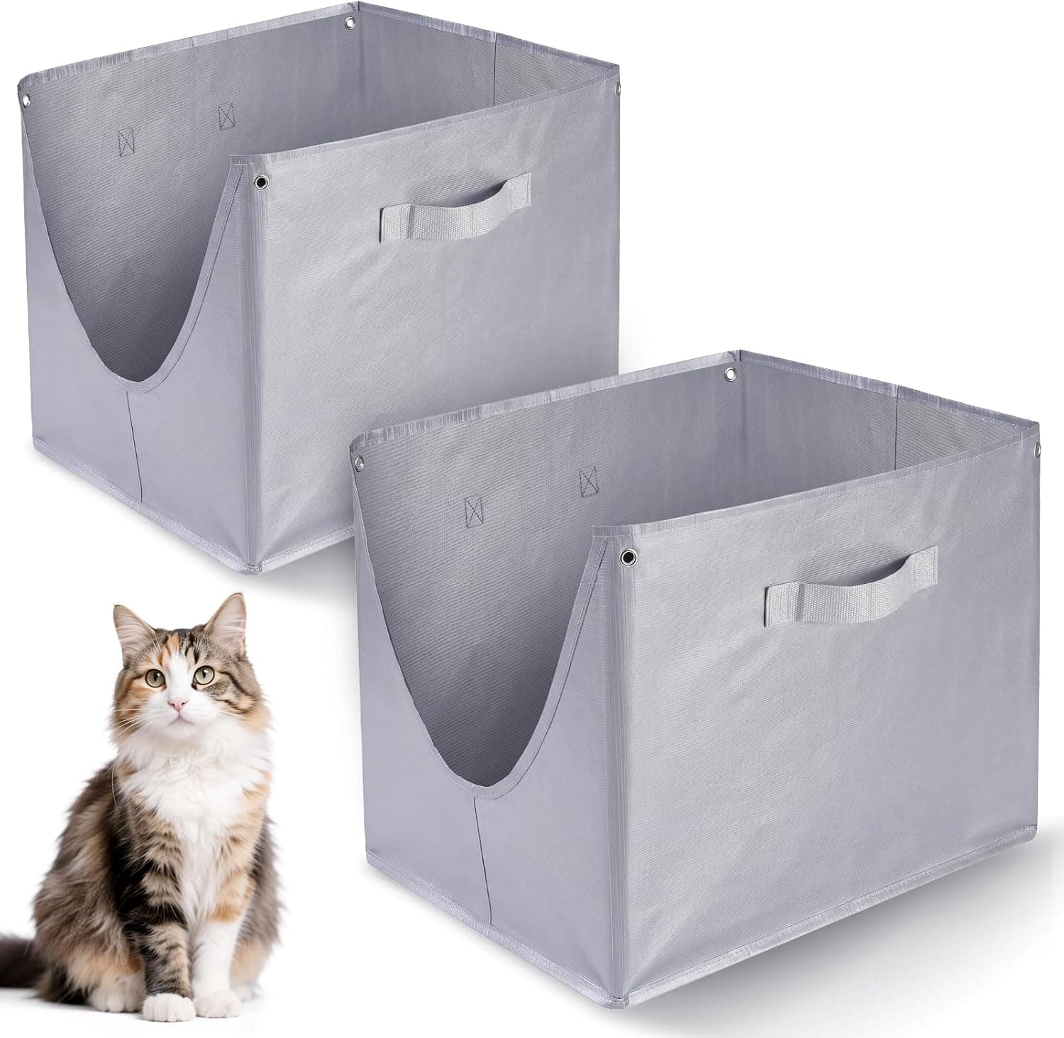 2Pack Cat Litter Box Liners F Compatible with Modkat Flip Litter Box, Durable, Tear & Leak Resistant, Reusable, Cat Litter Liners with Carrying Handles