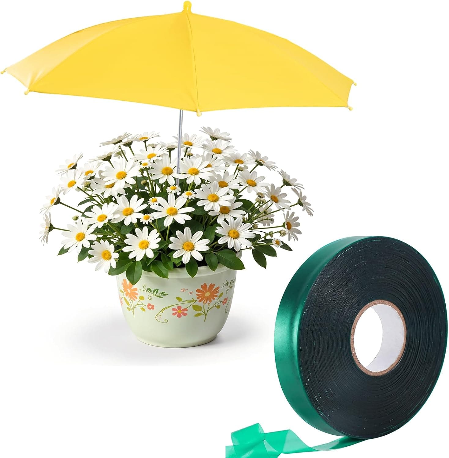 Prudiut 300Ft 1/2" Plant Tape + Plant Umbrellas for Outdoor Plants