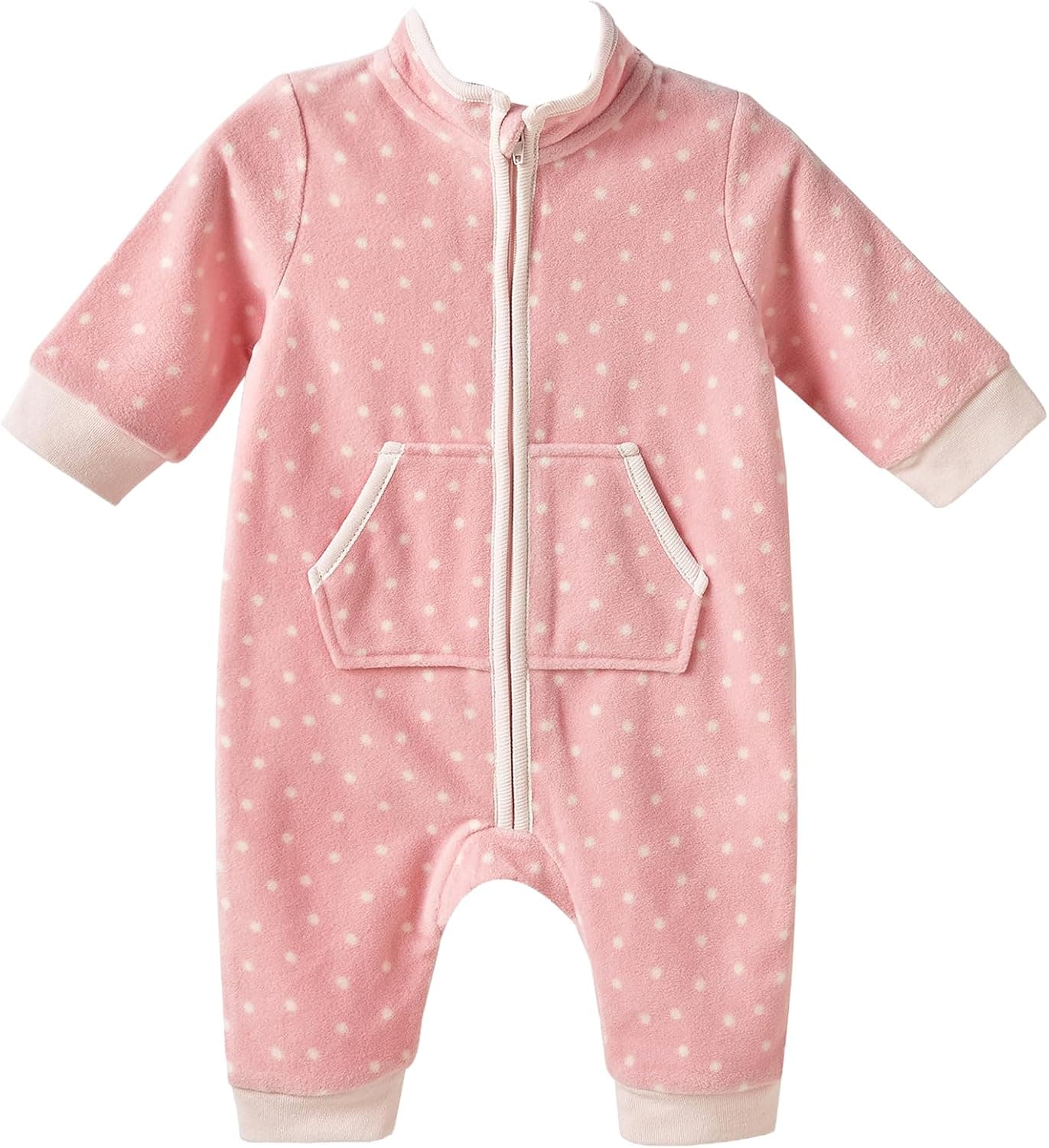 Baby Velvet Footless Romper with Zipper, Warm Long Sleeved Jumpsuit for 0–12 Months Infants