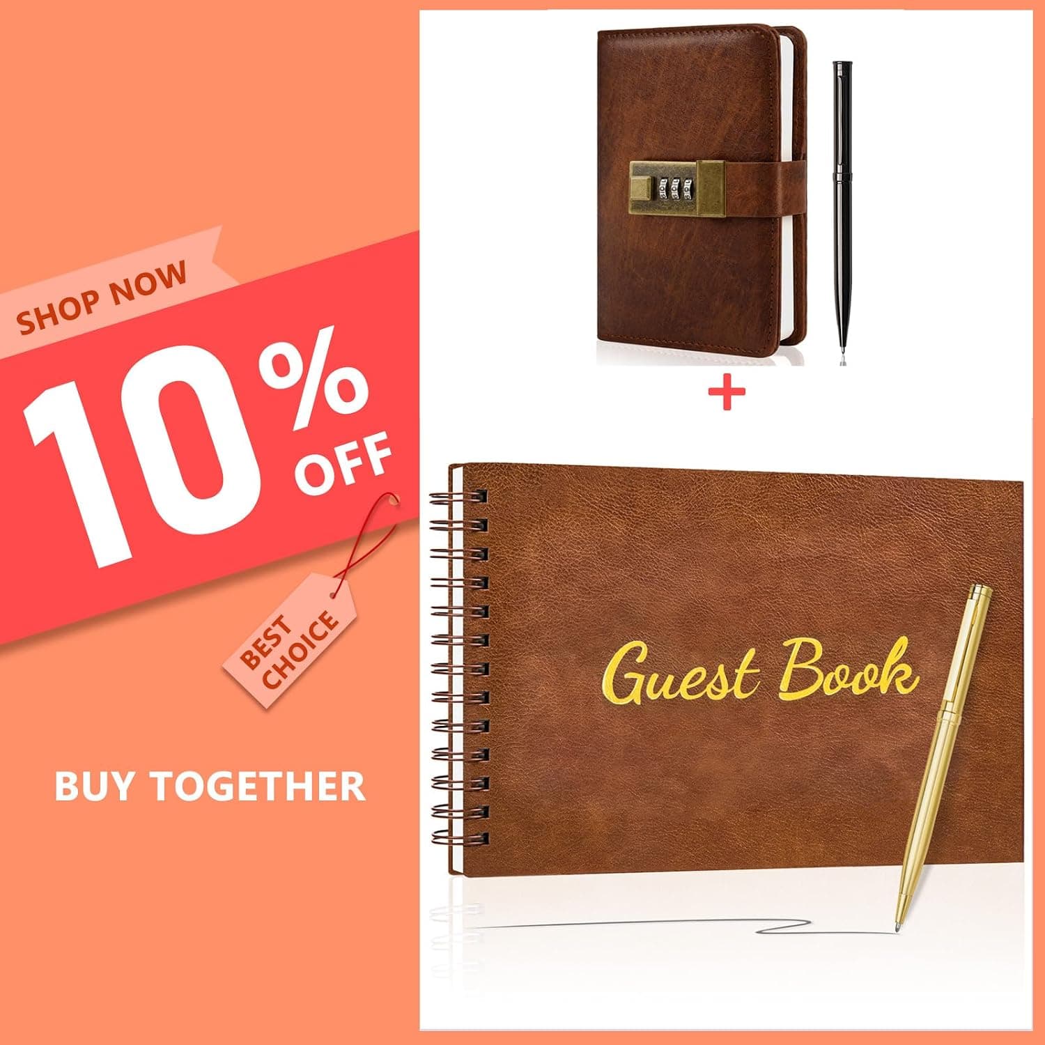 WEMATE A6 Diary with Lock + Graduation Guest Book