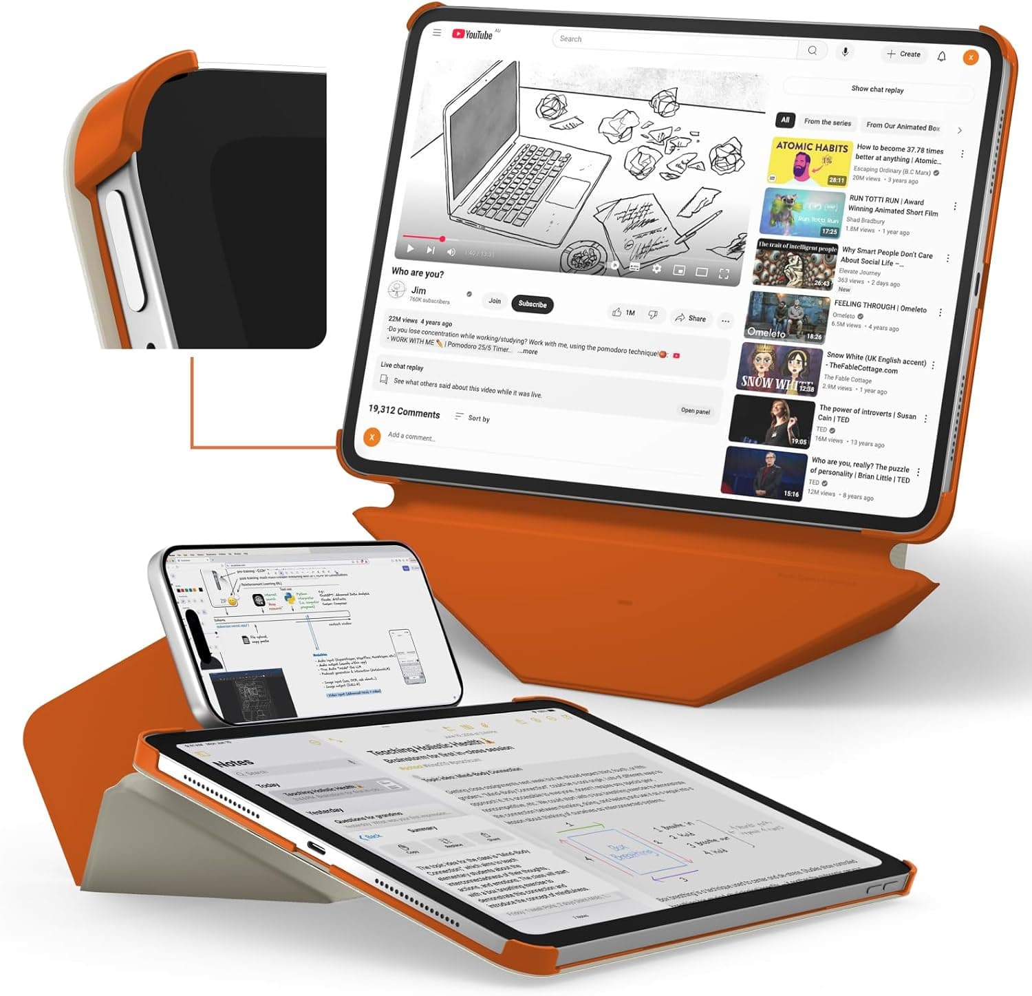 MOFT Dynamic Folio Case for iPad mini 7th A17 Pro 2024 & iPad mini 6th A15 2021-[Reinforced Corner Protection] Stable Slim Magnetic Stand with 20+ Viewing Angles, Premium MOVAS Leather,Beach White