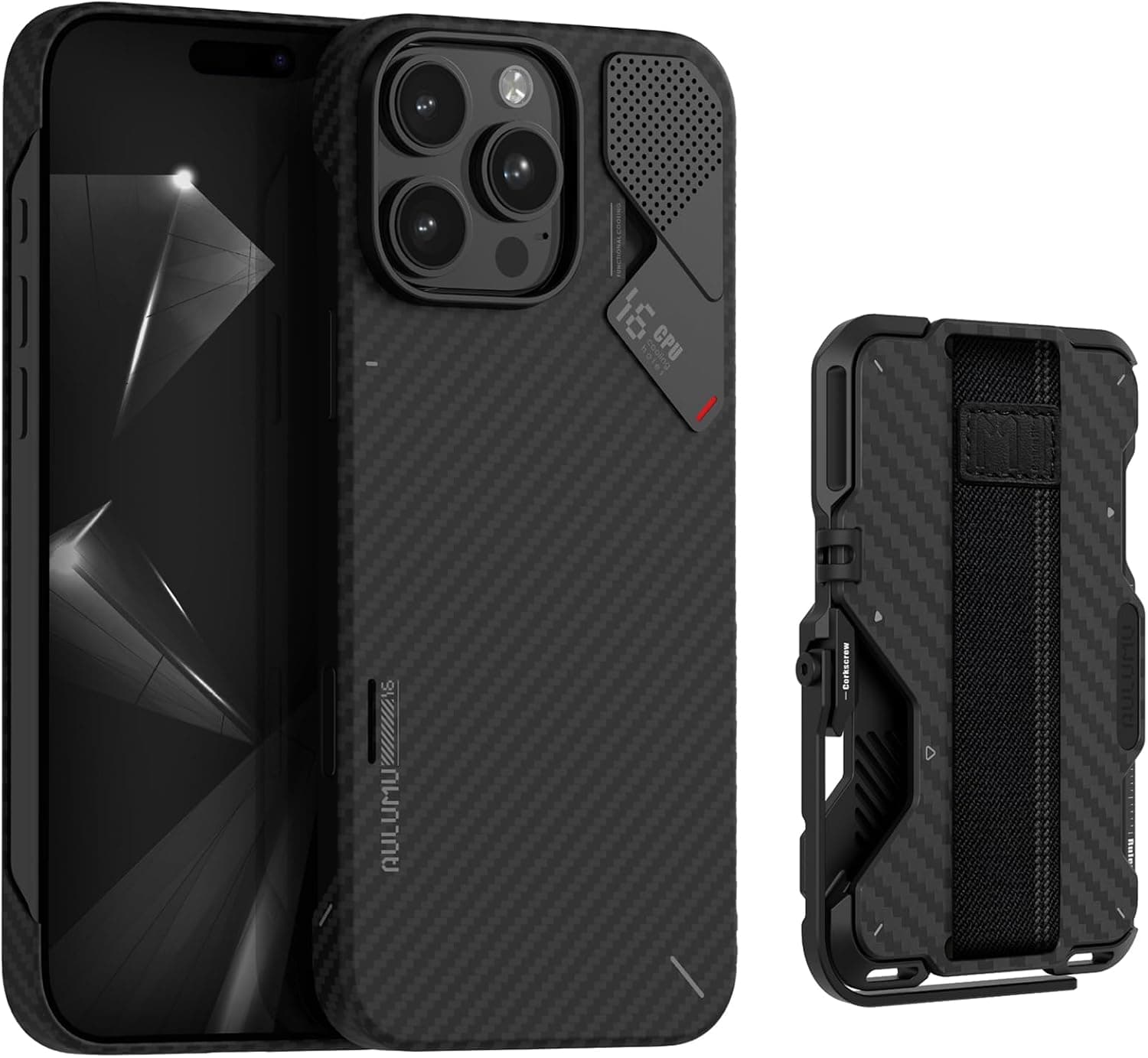 Aulumu A16 Aramid Fibre + G03 Carbon Fibre for iPhone 16 Pro Max | Luxury Technology Kit
