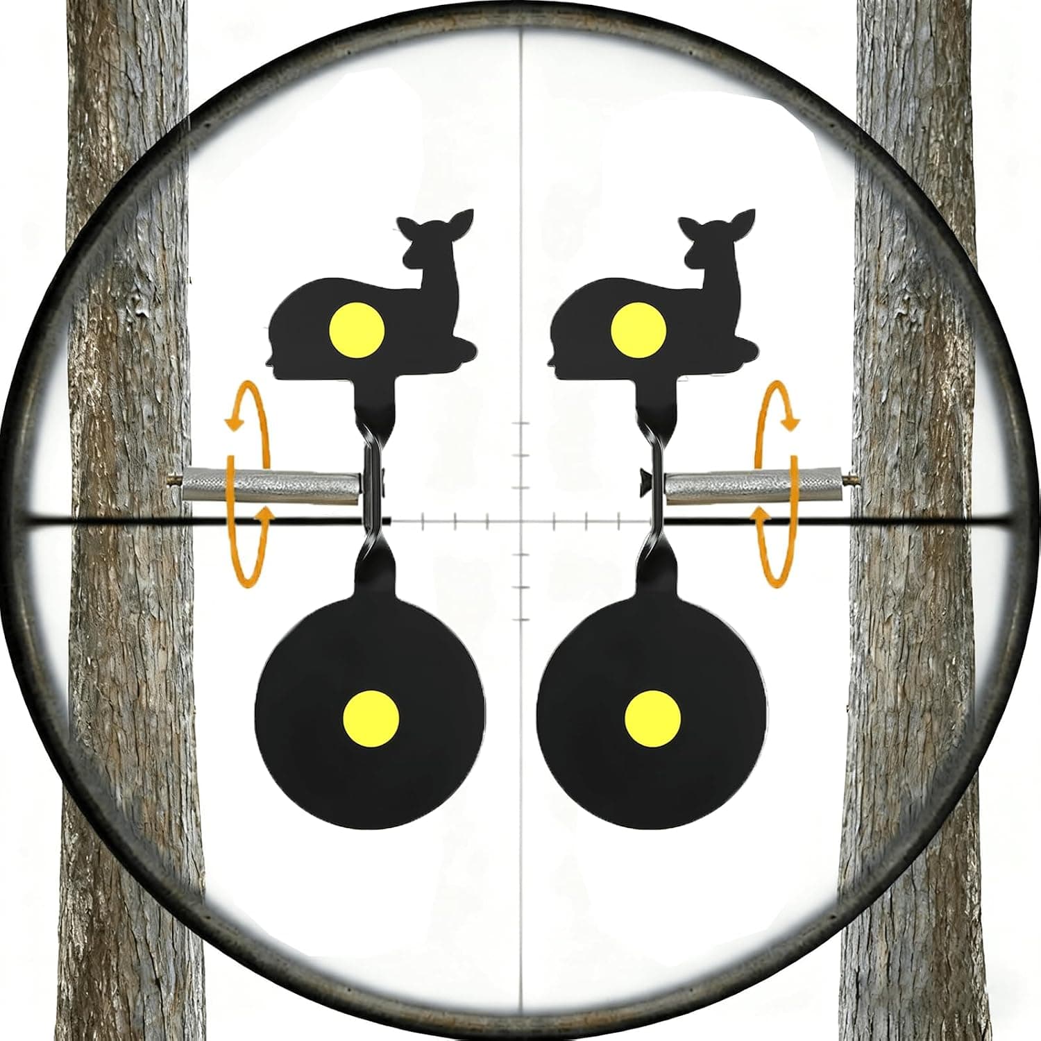 Shooting Targets, BB Gun Spinning Target, Steel Auto Reset Targets Screw Mount for Trees, Wood, Wall