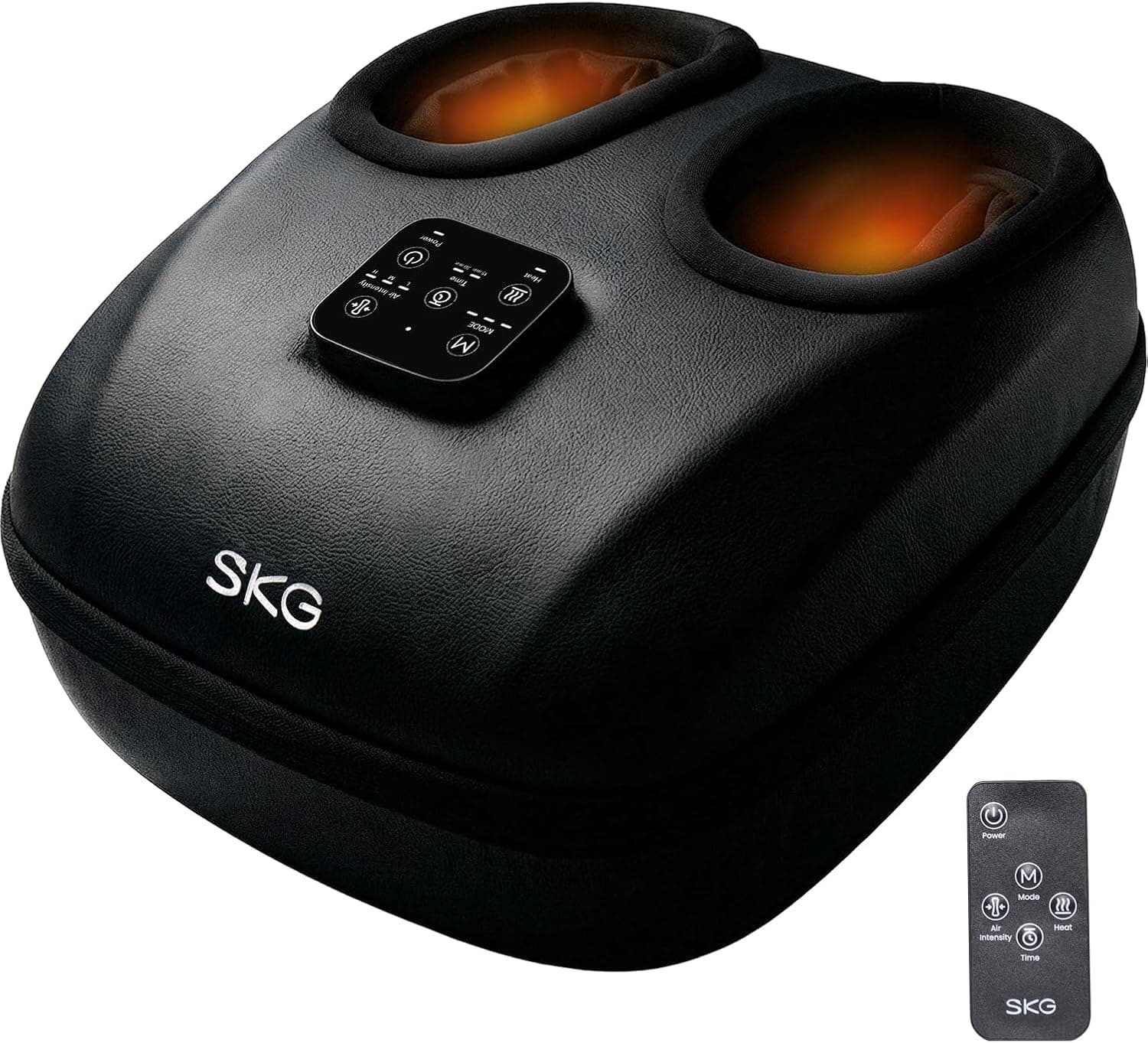 SKG YS100 Shiatsu Foot Massager with Heat and Remote FSA Eligible, 2026 Upgrade Heated Foot Massager for Plantar Fasciitis Neuropathy, 3 Levels Compression Kneading Massage, Fits Size 5–13, Black