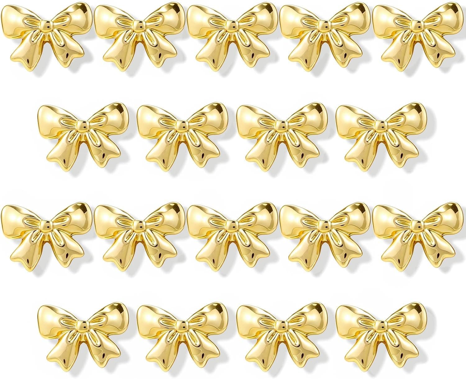 20 Pcs Gold Bow Fridge Magnets for Refrigerator, Cute Small Magnet Holders Decor for Lockers Whiteboards and Cabinets, Notes or Photos Home Kitchen Office