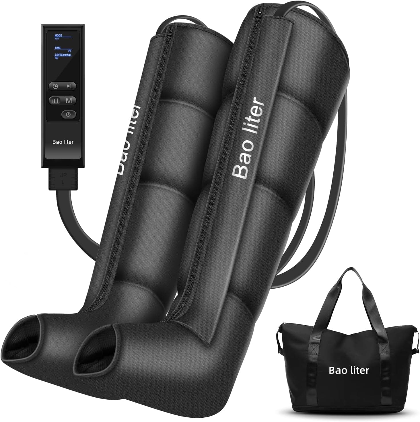 Leg Compression Massager,Professional Full Leg Sequential Pressure Boots, Air Compression Recovery System for Athletes - Circulation and Edema, RLS, Swelling, Pain Relief,9 Intensities 6 Modes
