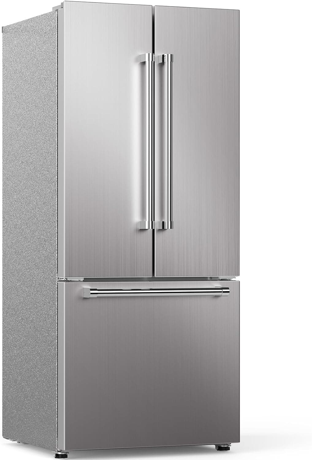 Electactic 17.5 Cu.Ft Compact Refrigerator with Ice maker, Powerful Cooling, Quiet Operation, LED Light, Door Alarm, Suitable for Home, Dorm and Office,Stainless Steel
