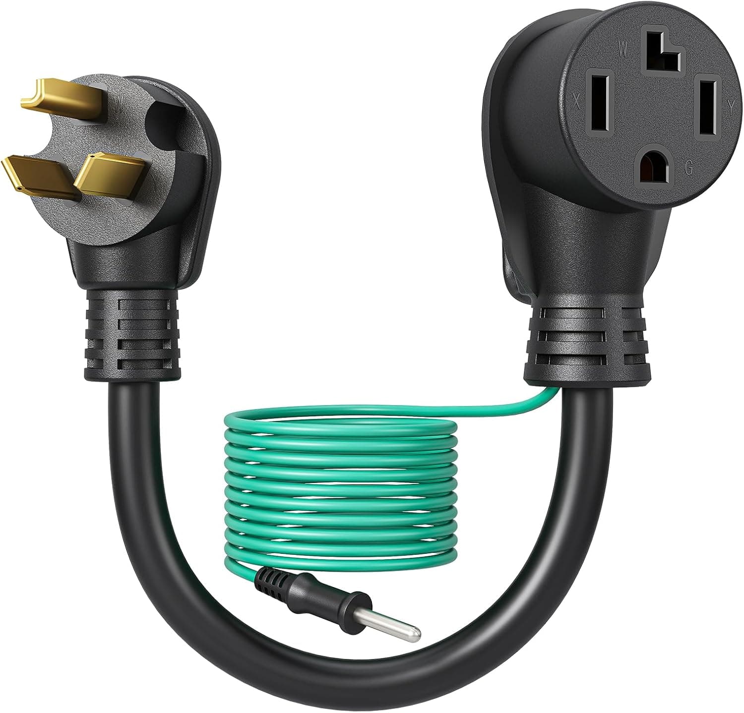 DEWENWILS 4 Prong to 3 Prong Dryer Plug Adapter, NEMA 10-30P Plug to 14-30R Receptacle, 4P Newer Dryer to 3P Older House,10AWG STW Dryer Connector Cord, 30 Amp/250V/7500W, 1.5 FT, UL Listed, Black