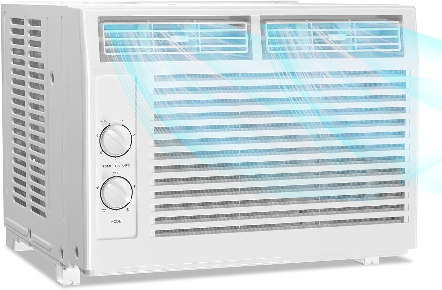 Electactic 5000 Btu Window Air Conditioner, AC Window Unit Up to 150 Sq.Ft, 2 Cooling & Fan Speeds,51DB Ultra-Quiet, Mechanical Controls, Air Conditioner for Bedroom, Apartment, Office