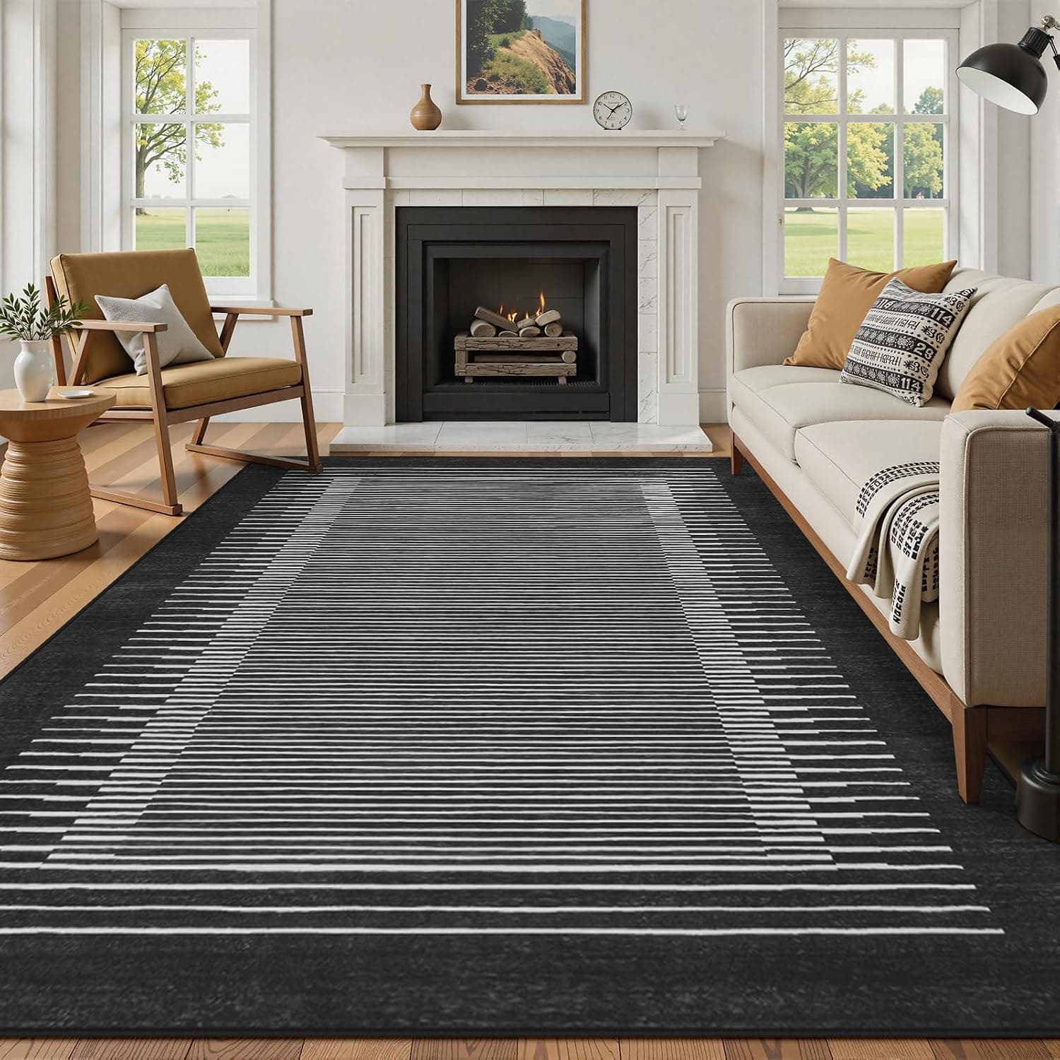 Wonnitar Striped 9x12 Rugs for Living Room