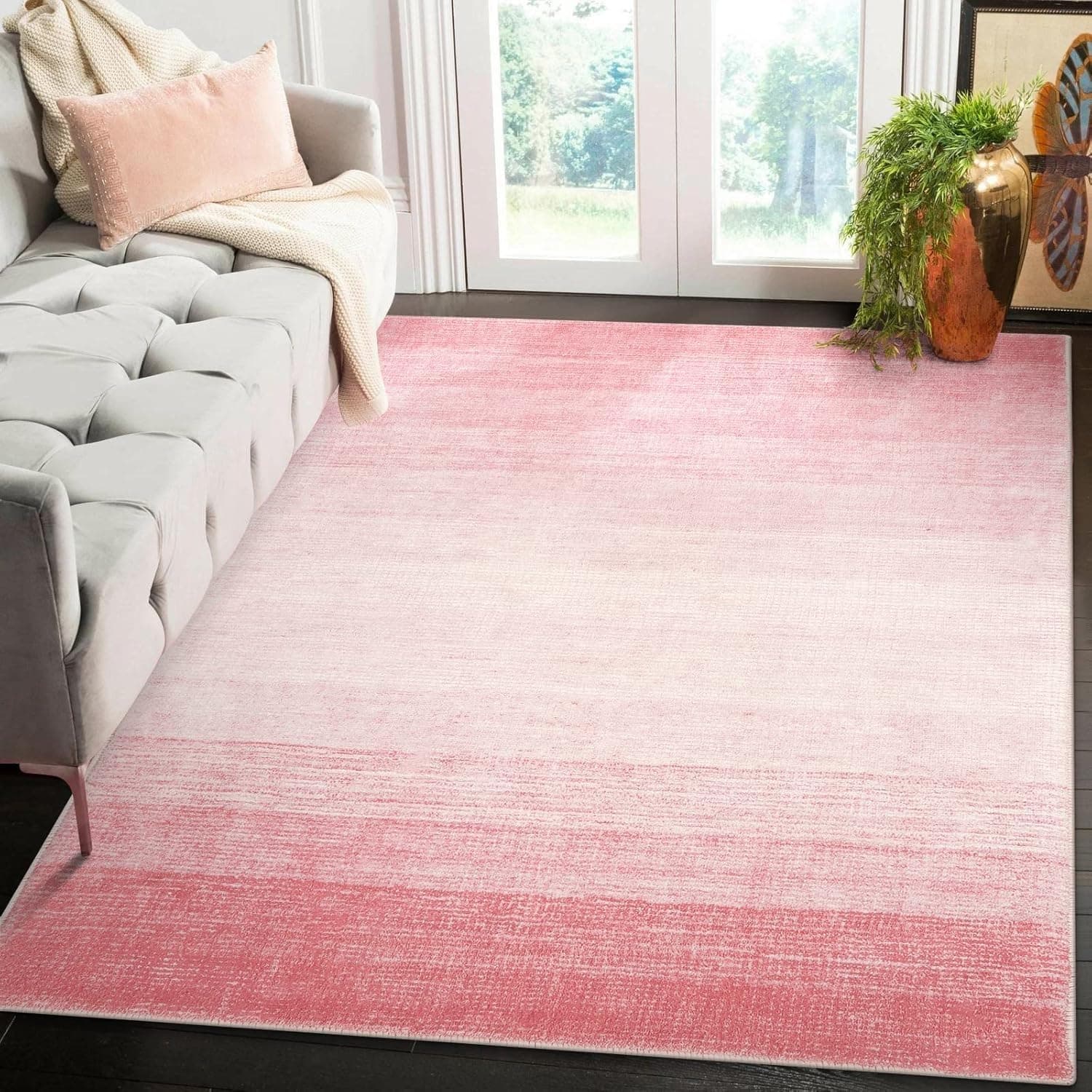 Wonnitar Light Pink 5x7 Modern Ombre Rugs