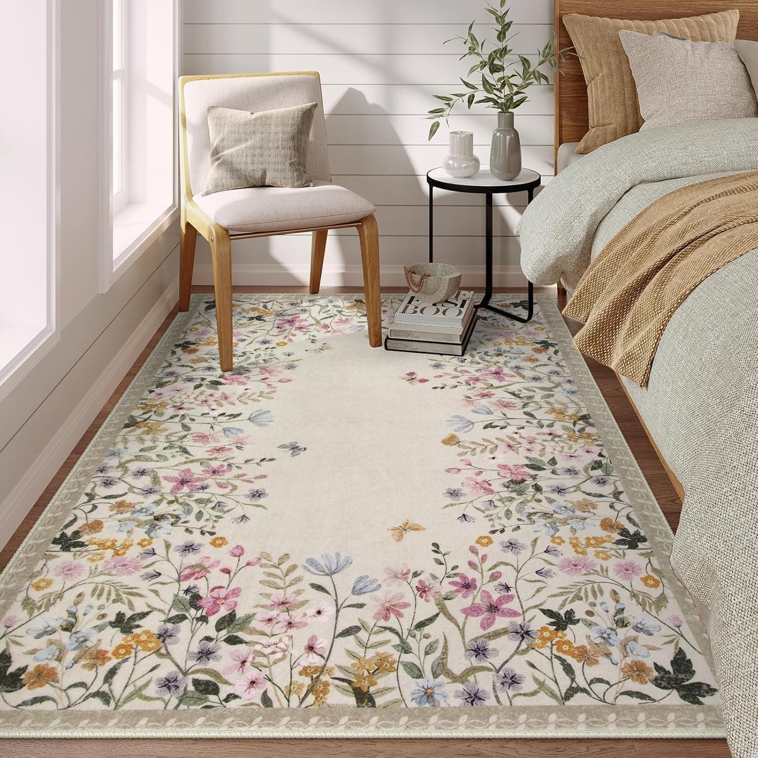 Wonnitar 4x6 Floral Print Area Rug